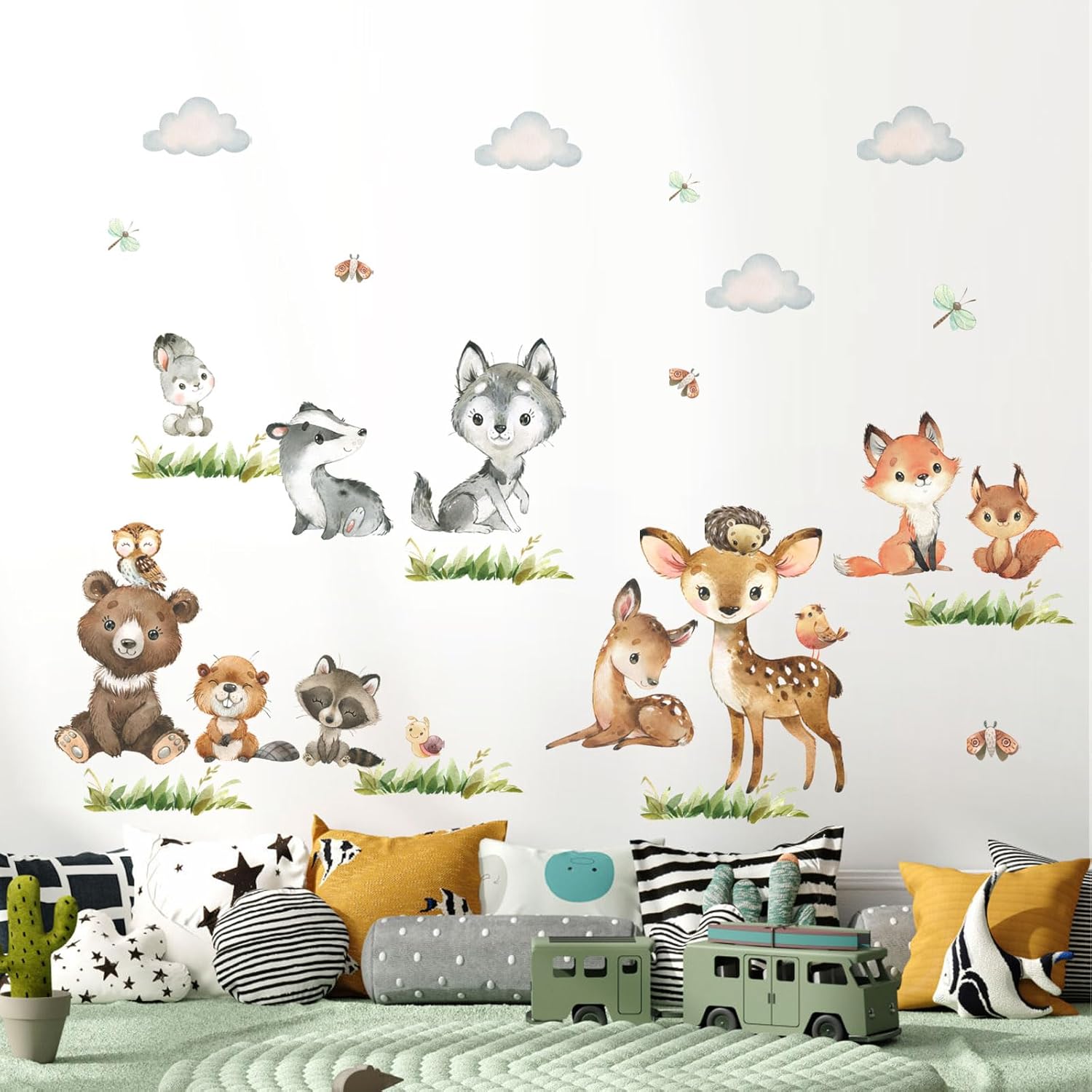 Tanlaby Jungle Animals Wall Stickers for Kids Room Decor