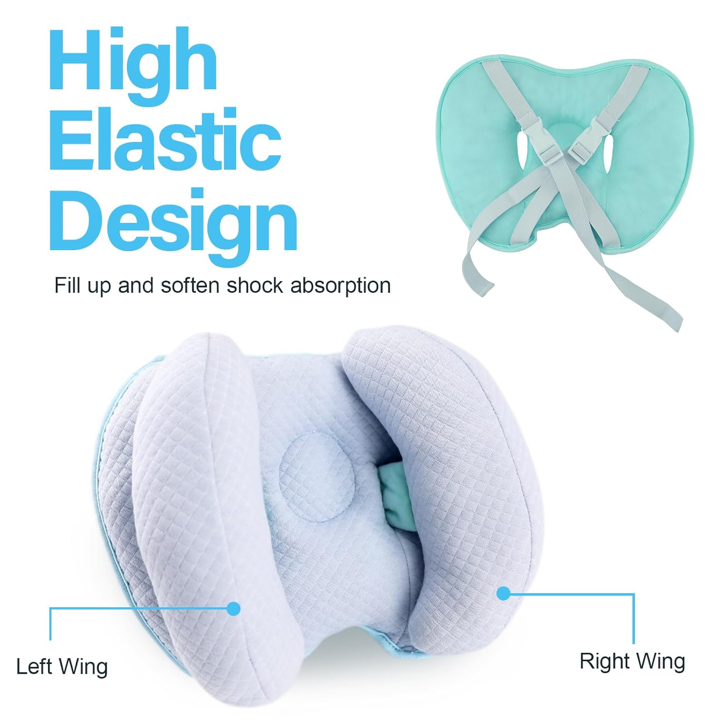 Upgraded 2 in 1 Baby Travel Pillow with Adjustable Strap