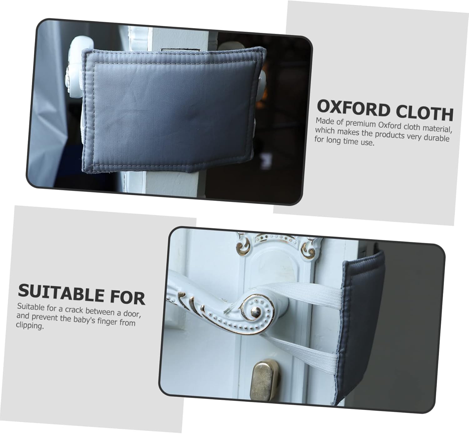 3pcs Door Cushion with Elastic Straps Noise Reducing Door Stopper