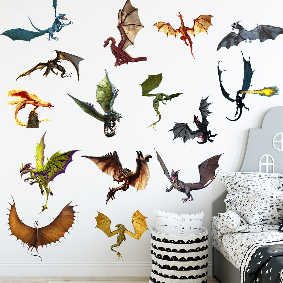 3D Fantasy Dragon Wall Decal for Kids Room Decor