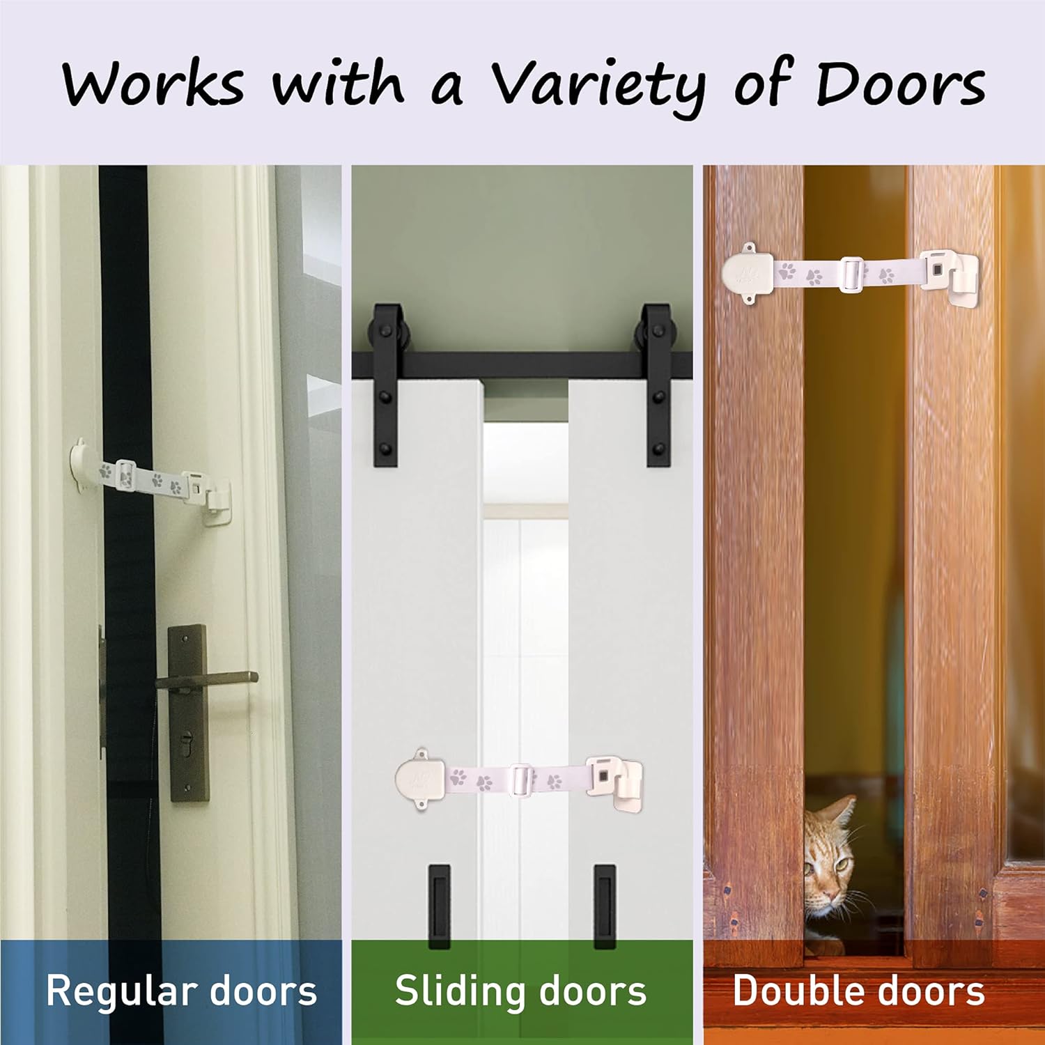 Neobay Child Proof Door Lock with Adjustable Strap and Latch