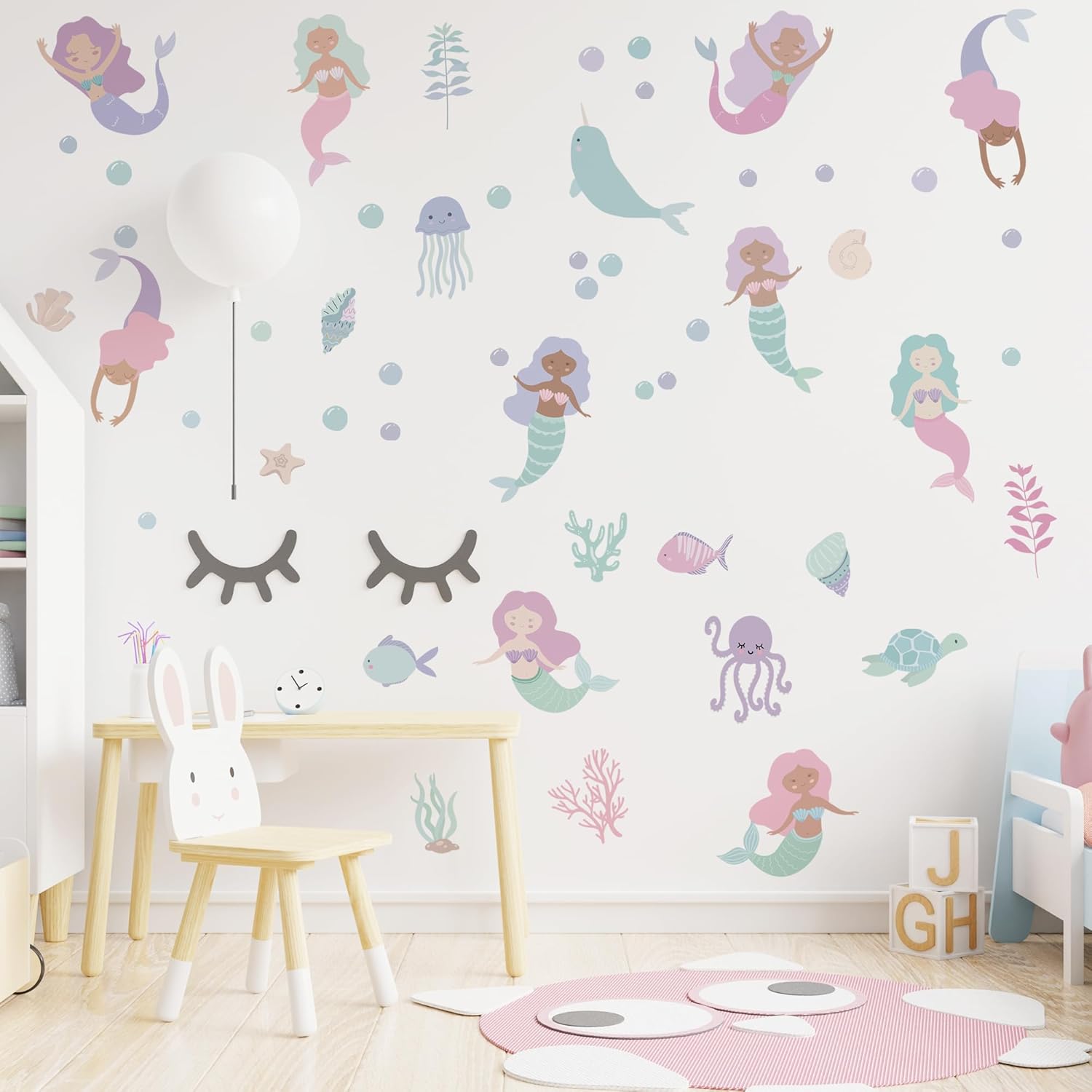 Under The Sea Mermaid Jellyfish Wall Decals