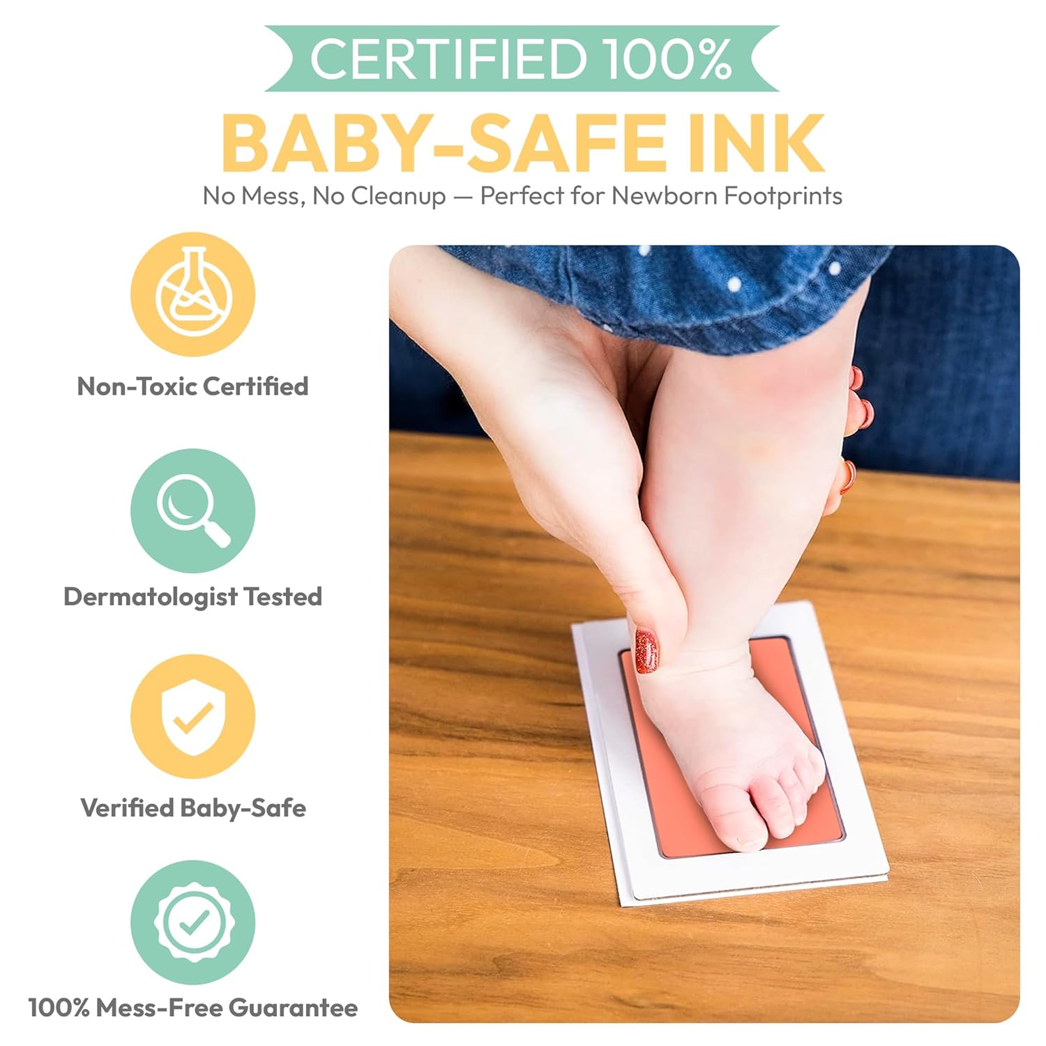Clean Touch Ink Pad for Baby Handprints and Footprints