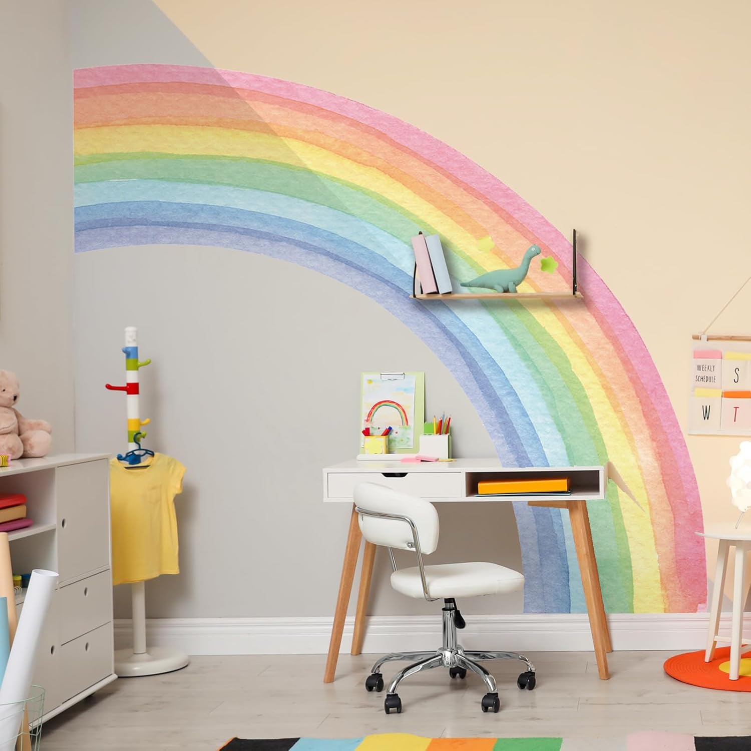 55x63 Large Rainbow Wall Stickers for Girls Bedroom Playroom