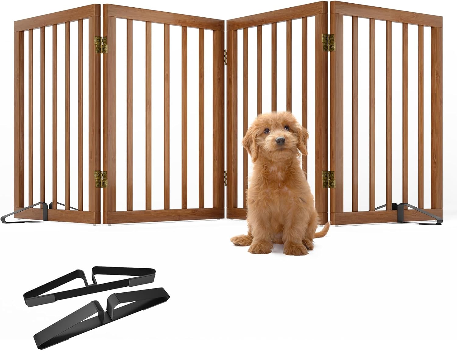 Freestanding Pet Gate Foldable Dog Gate 74 Inches Wide