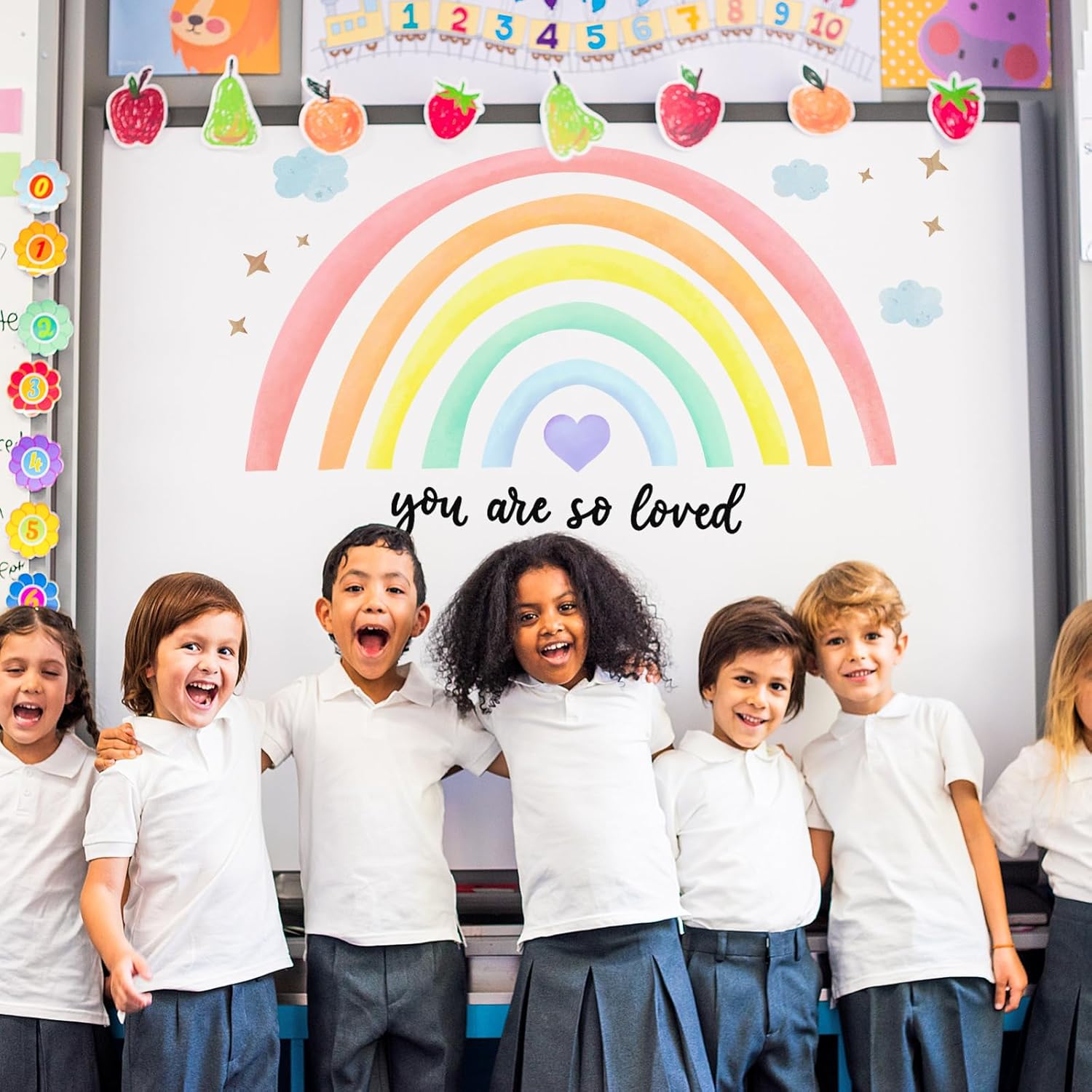 Containlol 30x14 Inch Rainbow Wall Decal for Kids Bedroom 1