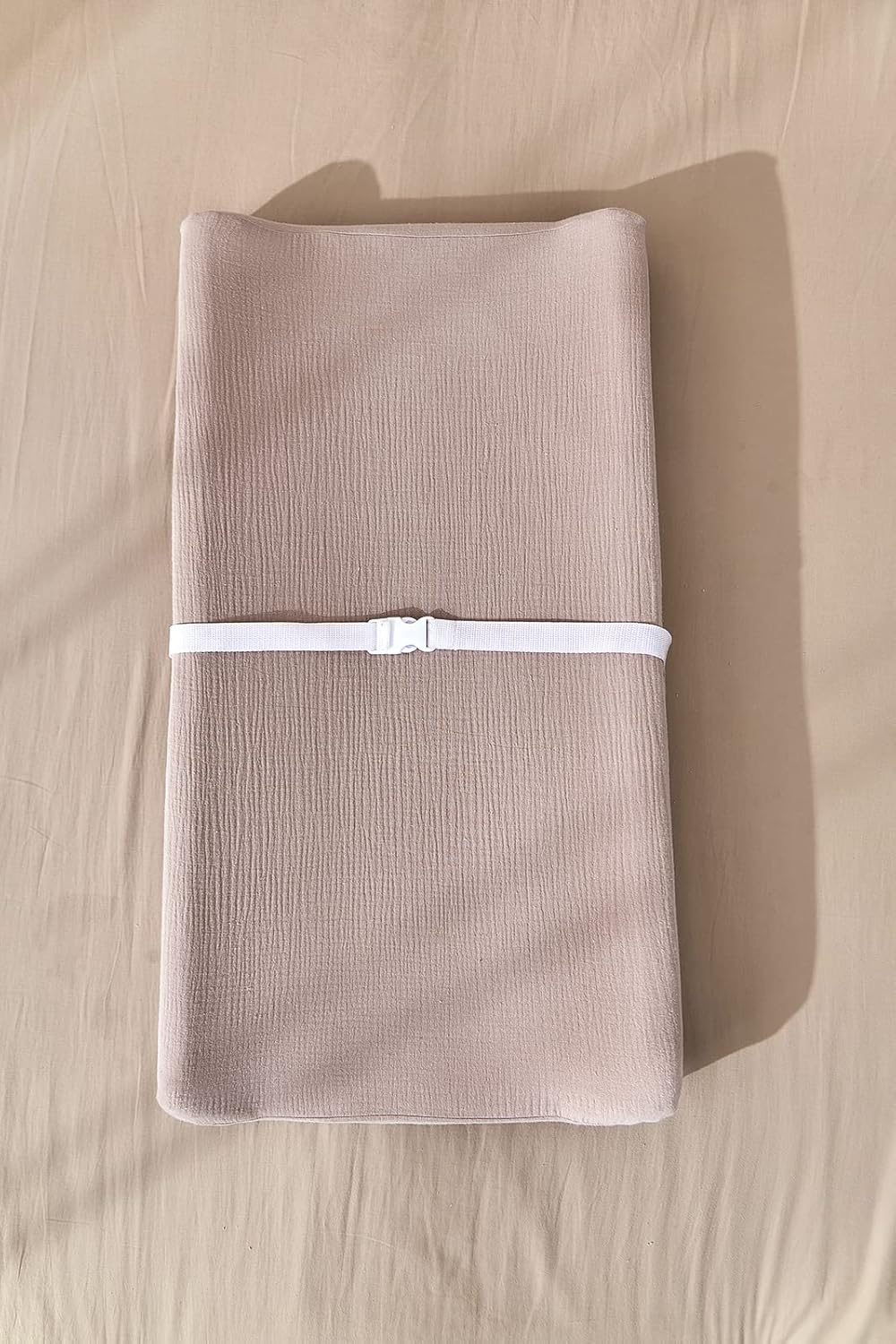 Aullar Solid Muslin Changing Table Pad Cover Khaki