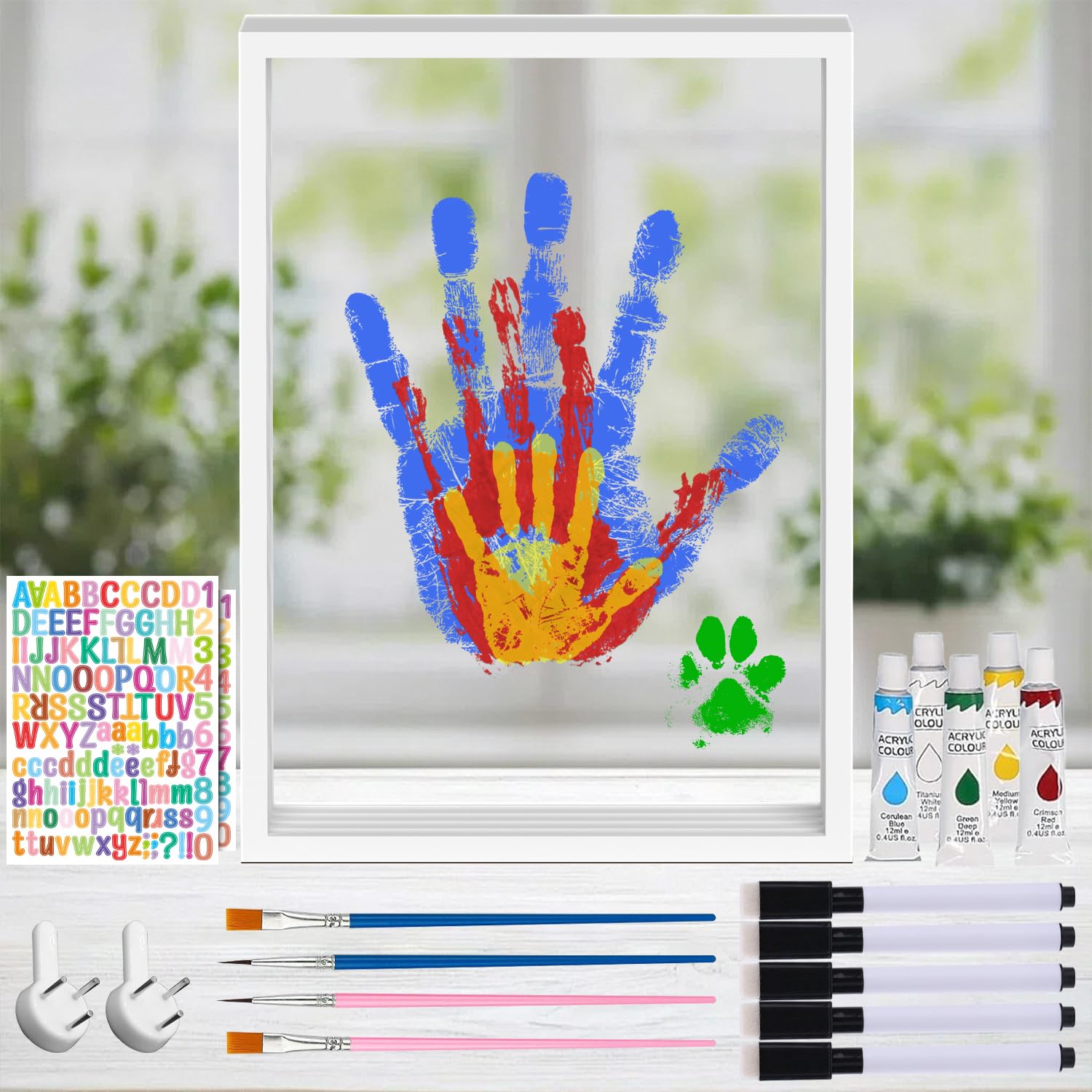 Family Handprint Kit with 5 Non-Toxic Paint Tubes