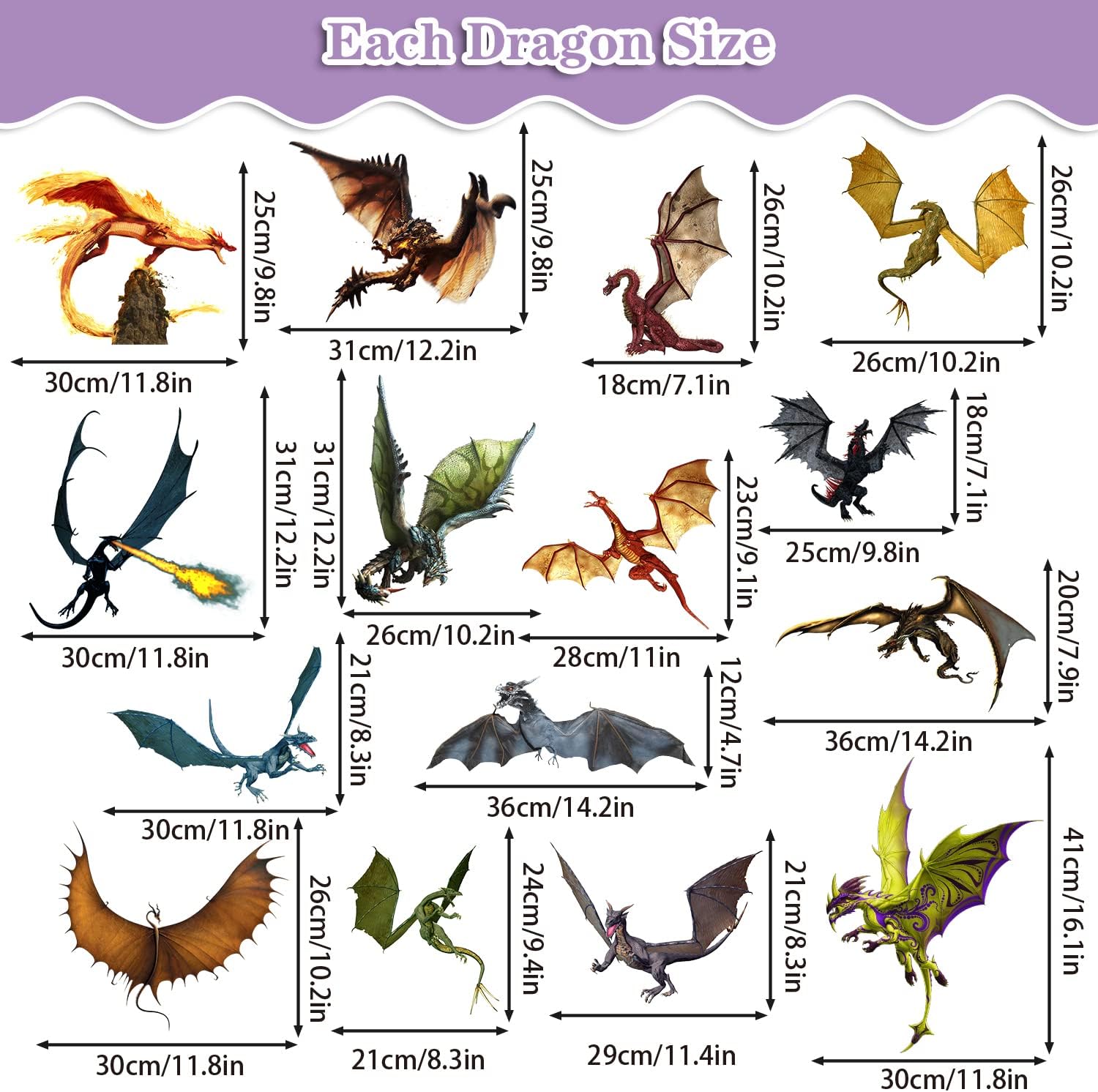 3D Fantasy Dragon Wall Decal for Kids Room Decor