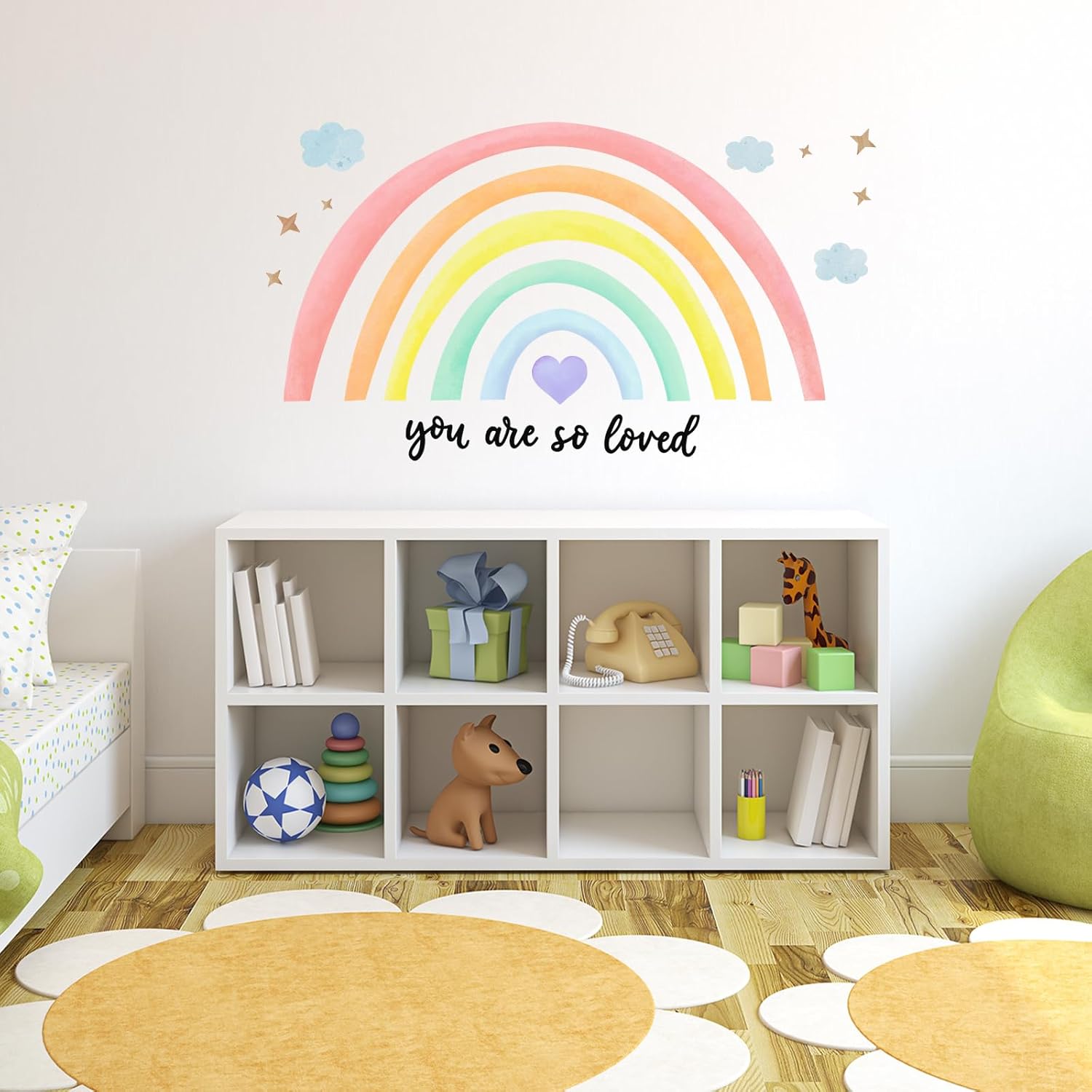Containlol 30x14 Inch Rainbow Wall Decal for Kids Bedroom 1