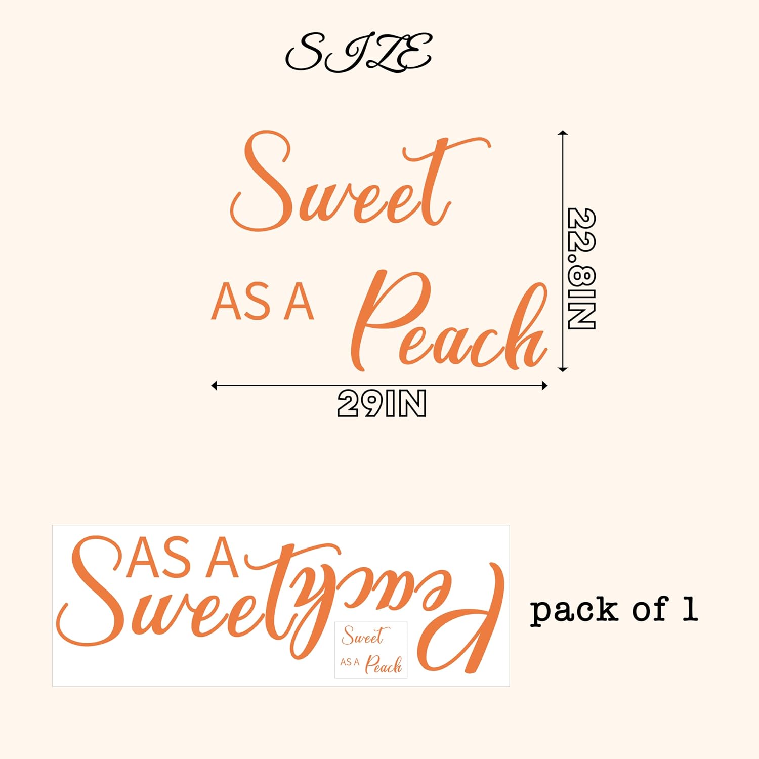 Sweet As A Peach Wall Decal for Parties and Decor