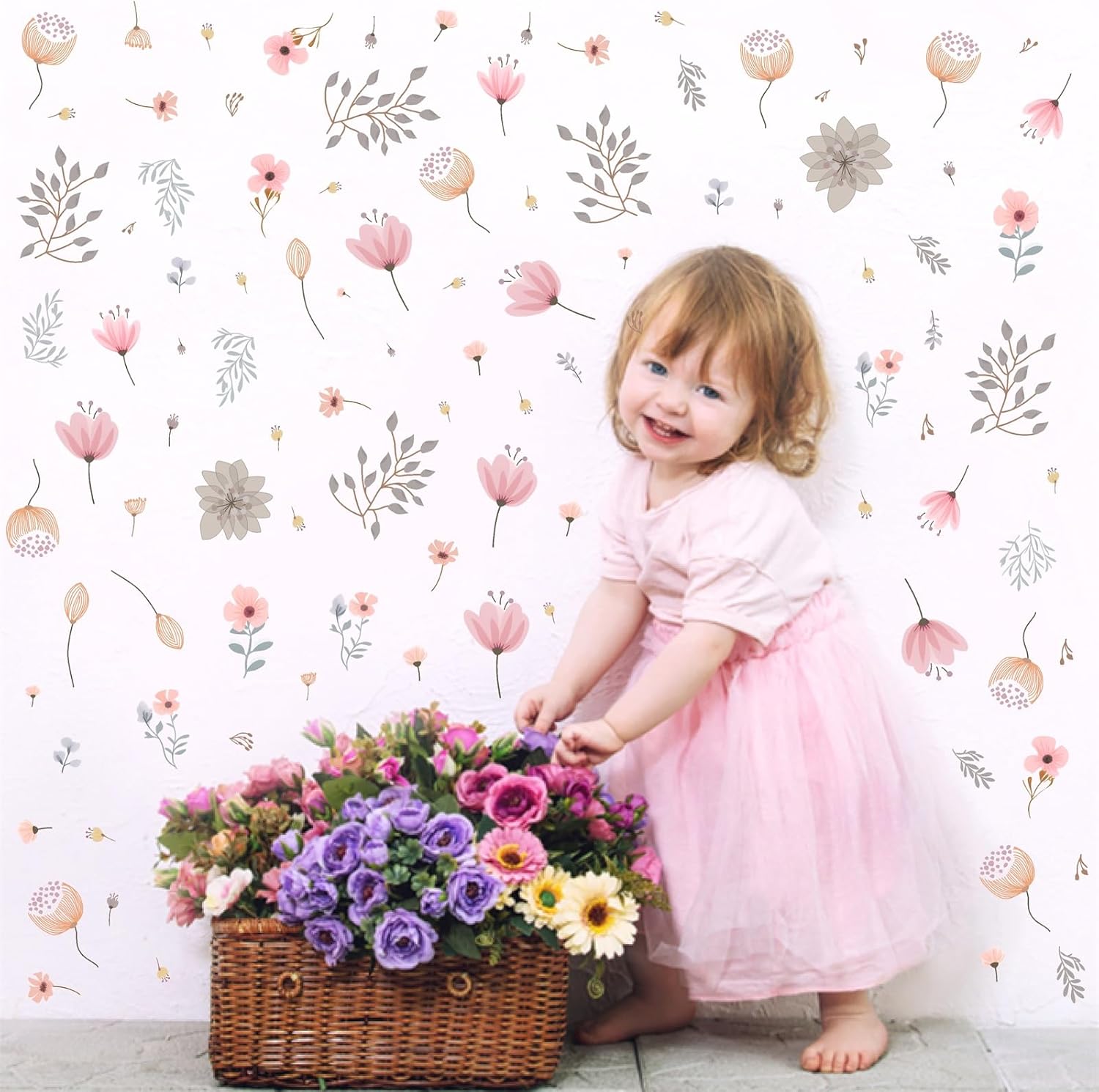Kazova Boho Flower Wall Decals Peel and Stick