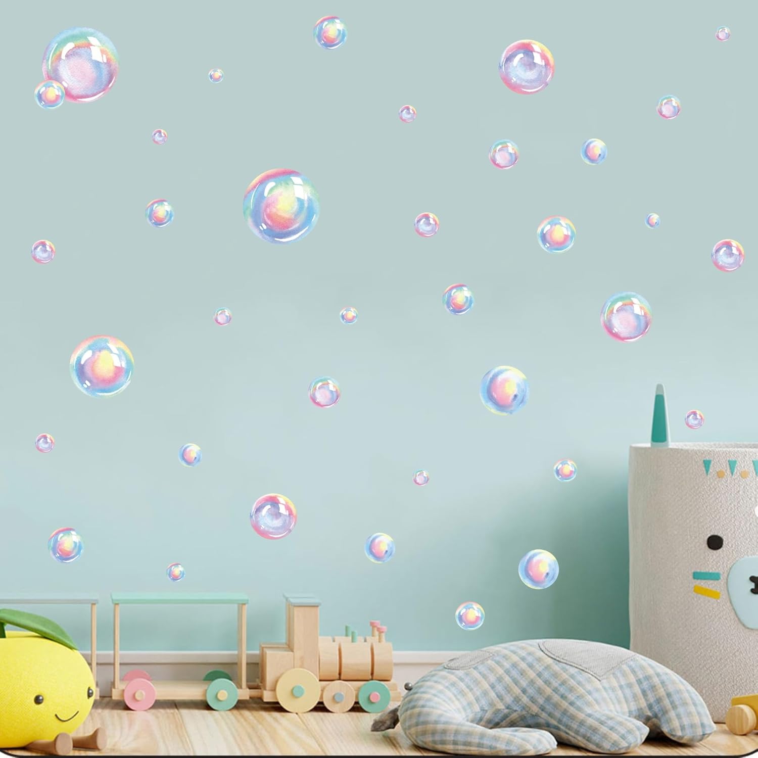 Colorful Bubbles Wall Decal with Mermaid Theme