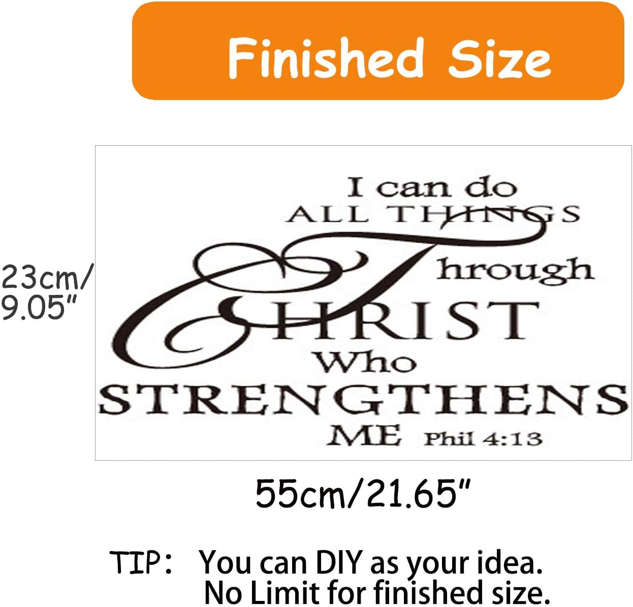 Inspirational Wall Decor Quote Sticker I Can Do All Things Through Christ