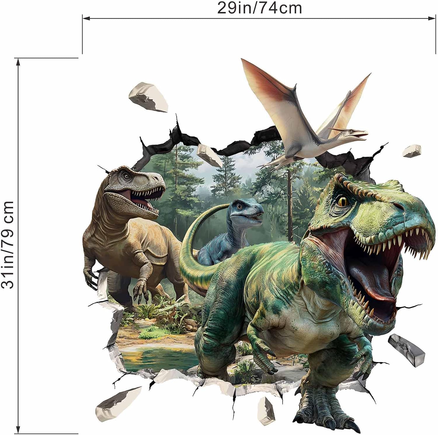 3D Dinosaur Wall Stickers for Kids Room Decor