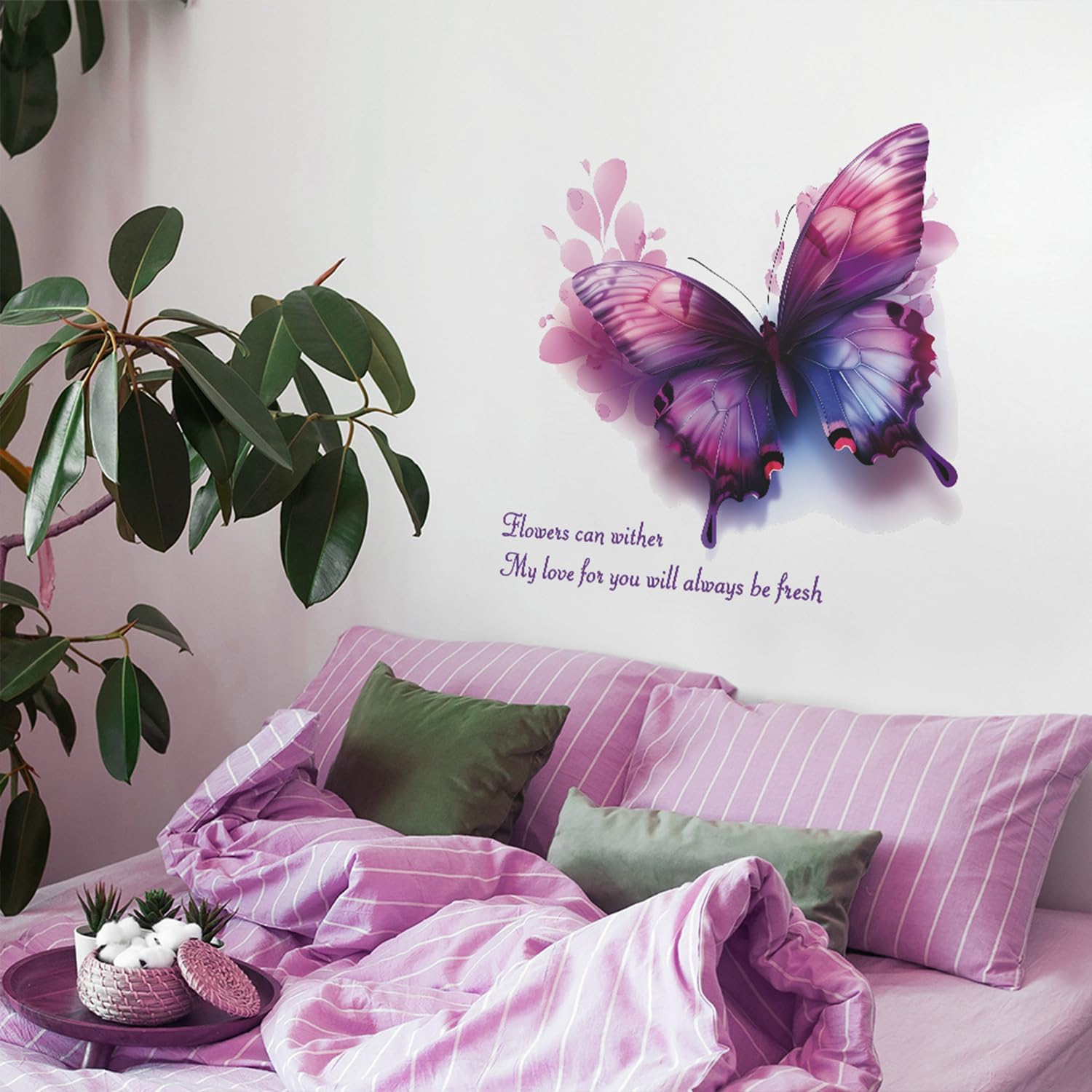 Purple Butterfly Wall Stickers Removable Vinyl Decals