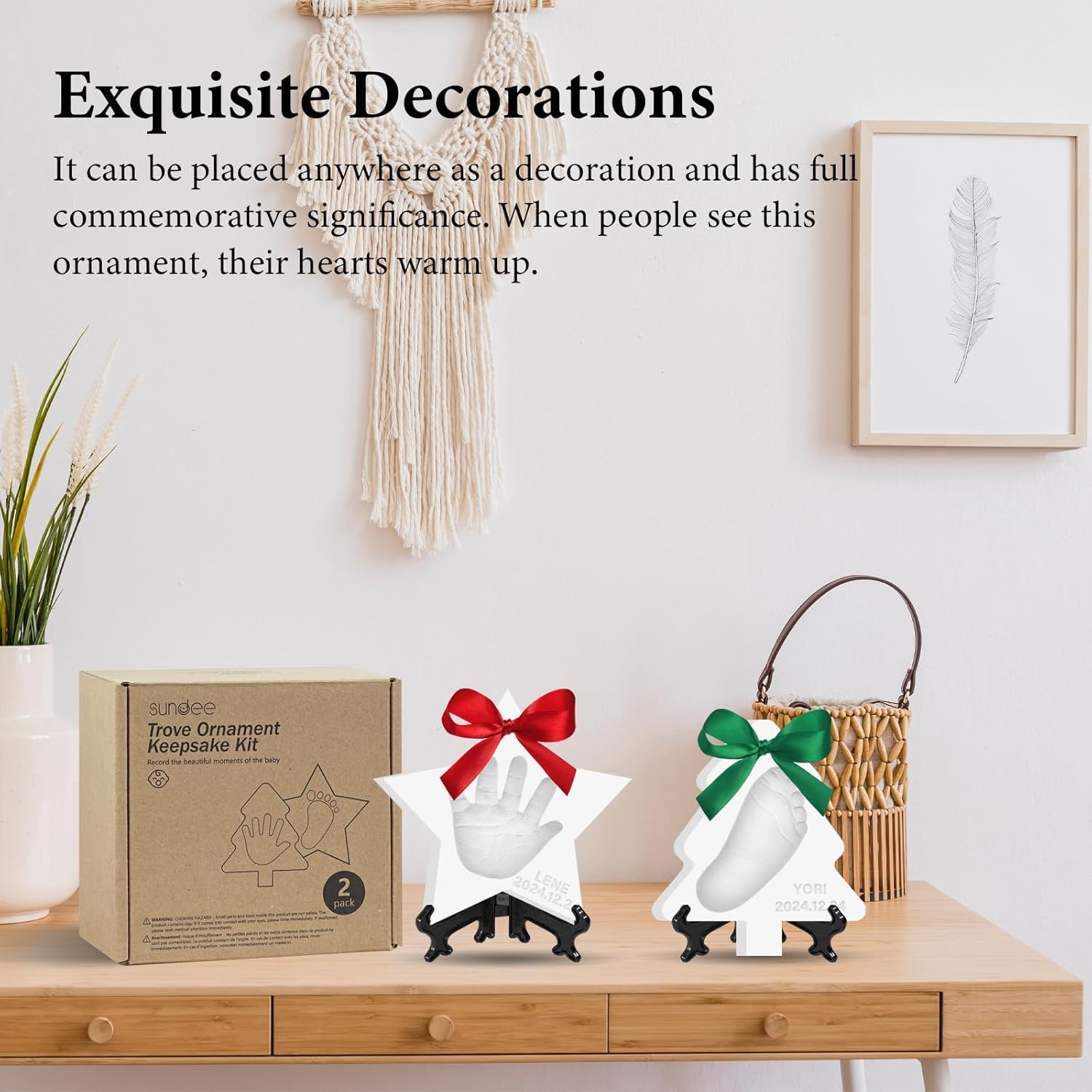 Baby Hand Footprint Keepsake Kit - Personalized Ornament for Newborn Baby Shower Pet Paw Print