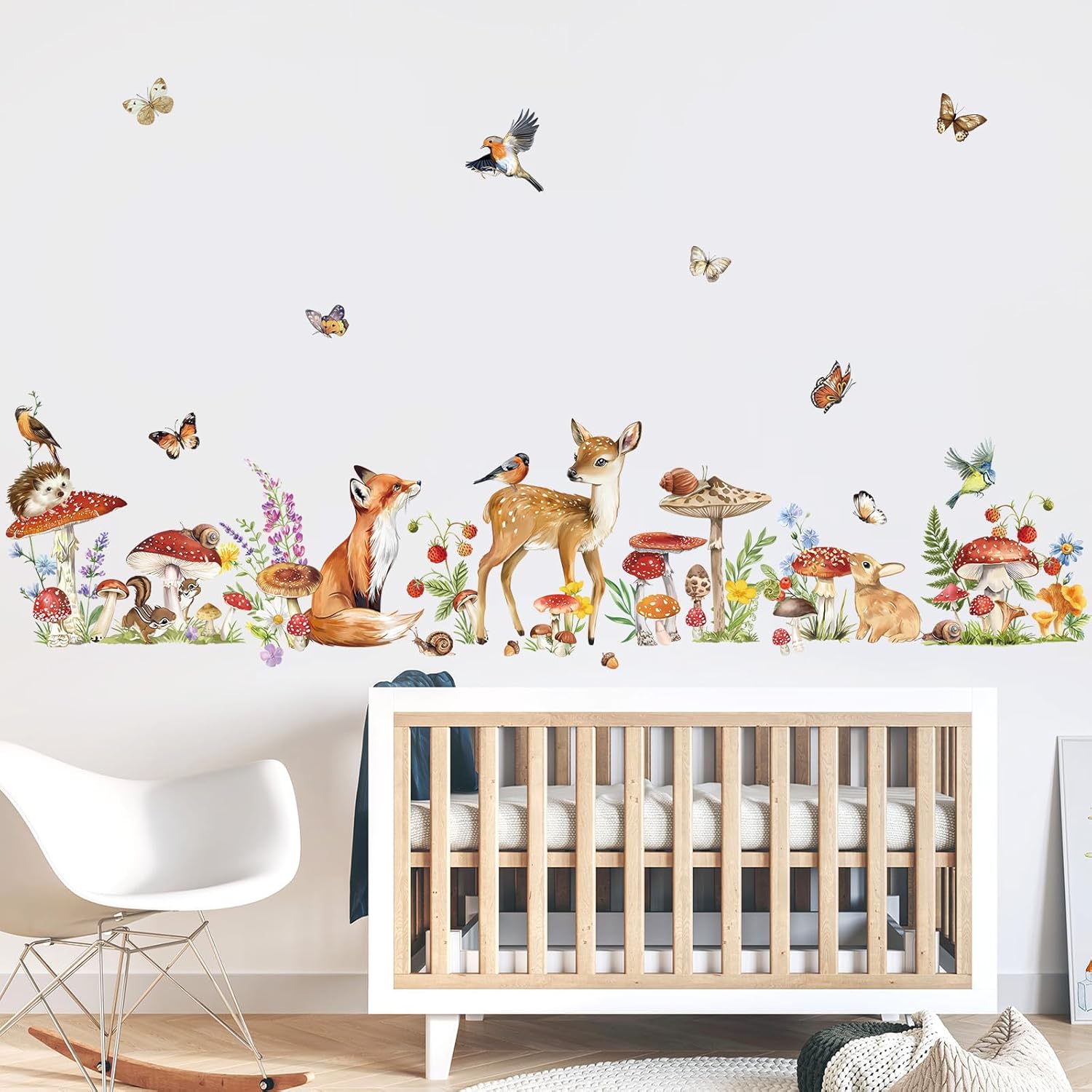 Wondever Woodland Animal Wall Stickers for Kids Bedroom Nursery Decor
