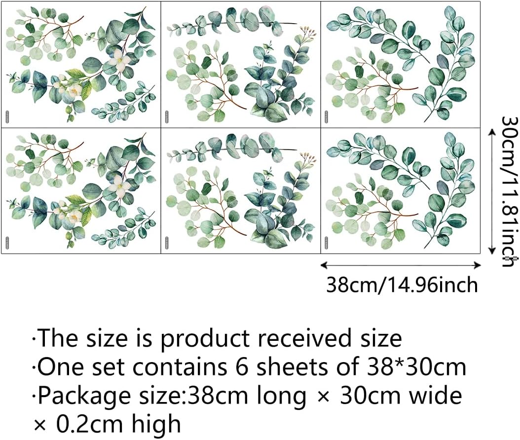 Eucalyptus Leaf Wall Decals for Bedroom Living Room Decor