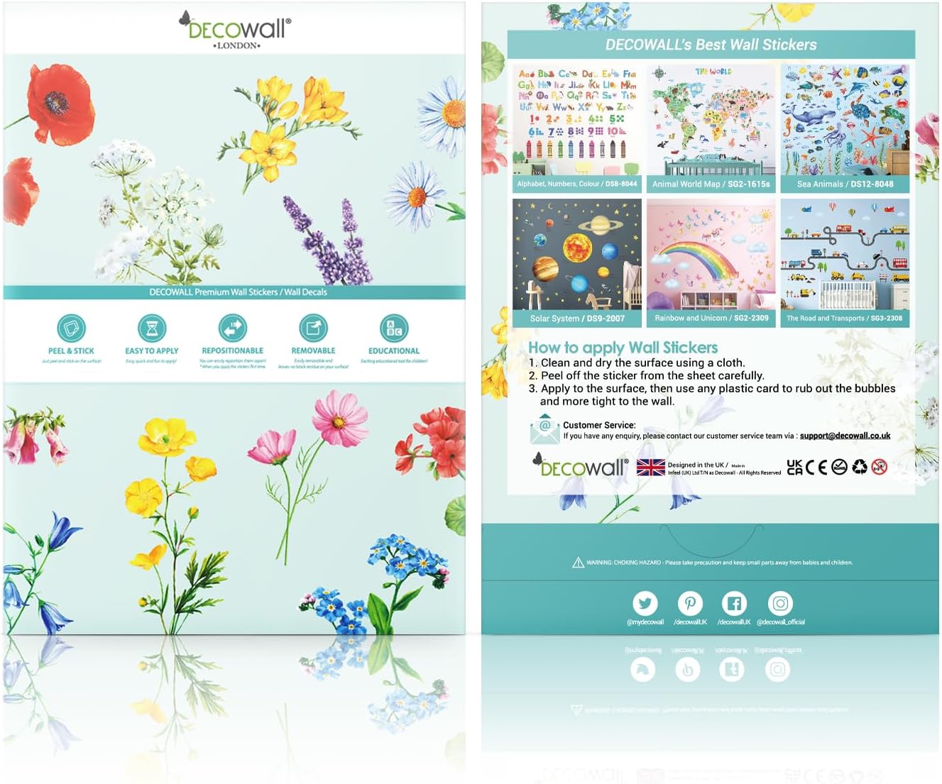 DECOWALL DS12-8078 Sea Animals Wall Stickers for Kids