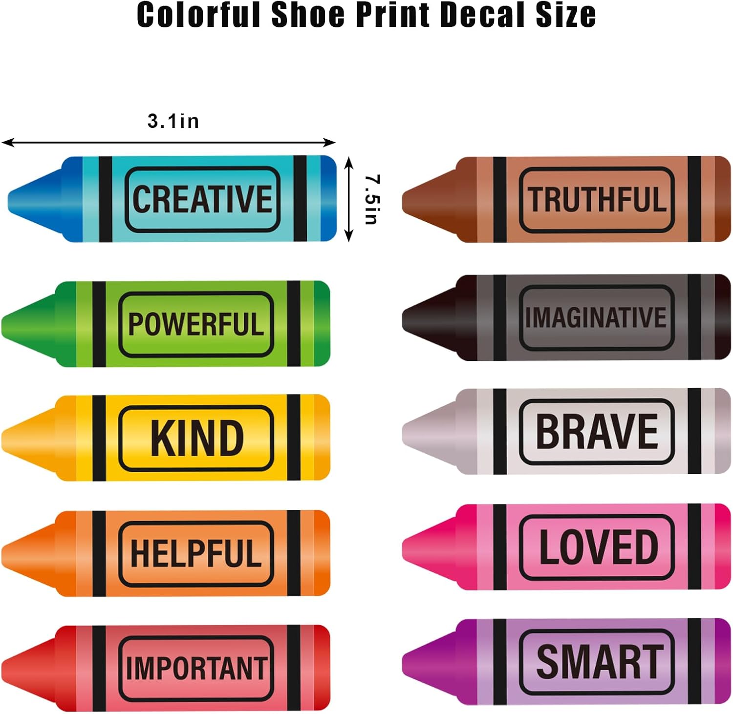 30Pcs Colorful Motivational Floor Decals for Classroom and Party