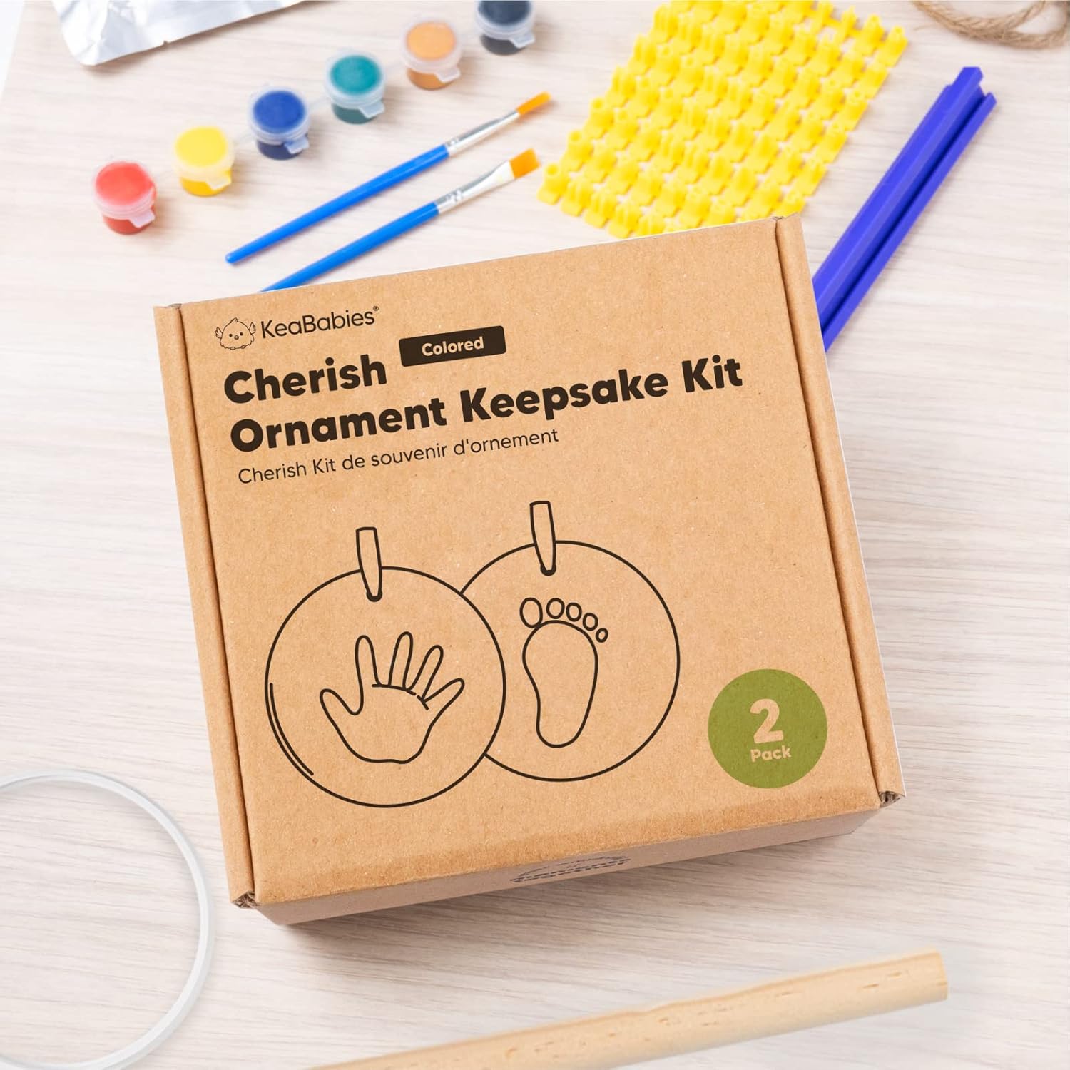 KeaBabies Inkless Hand Footprint Kit - 4 Pack for Baby Keepsakes and Newborn Memories
