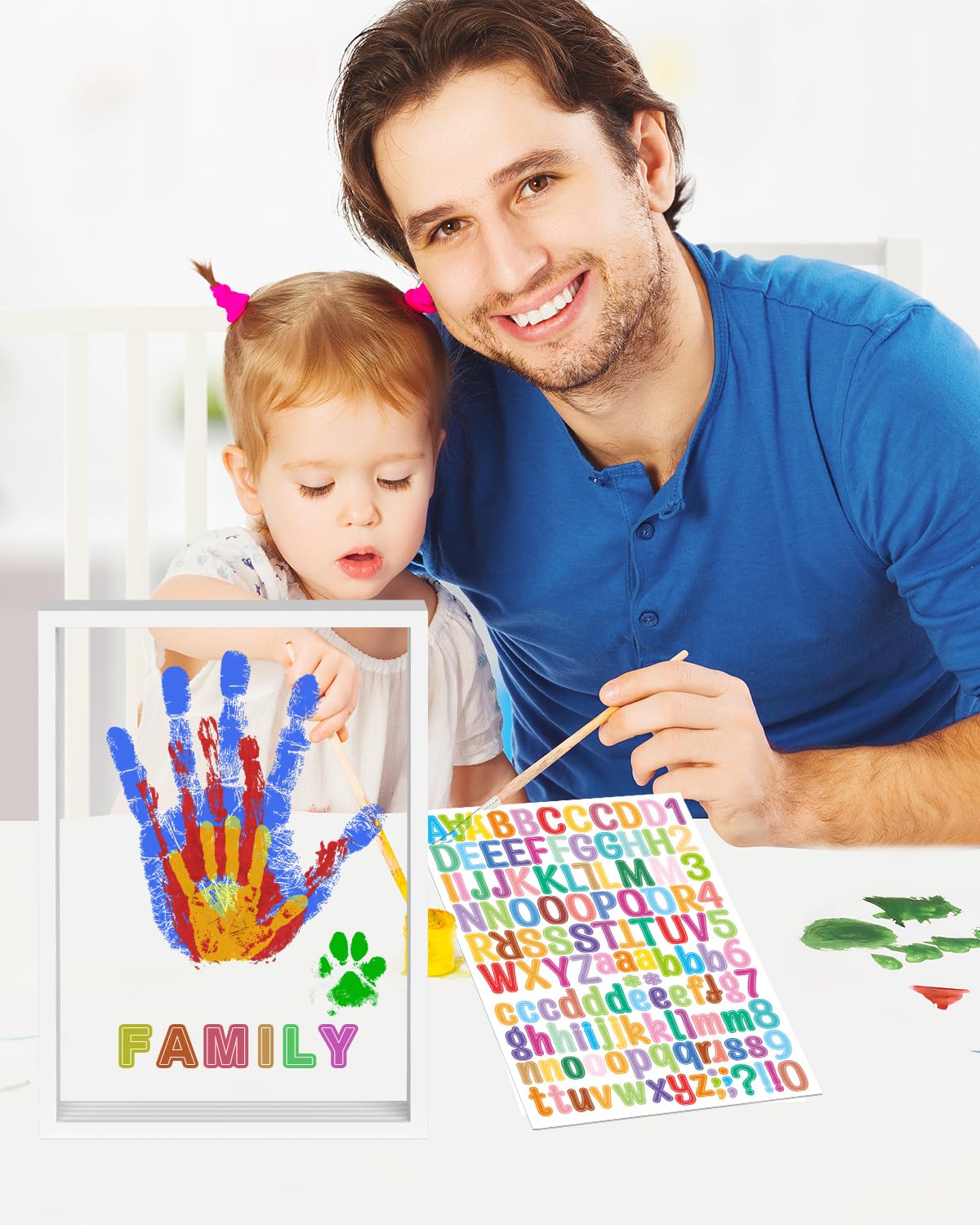 Family Handprint Kit with 5 Non-Toxic Paint Tubes