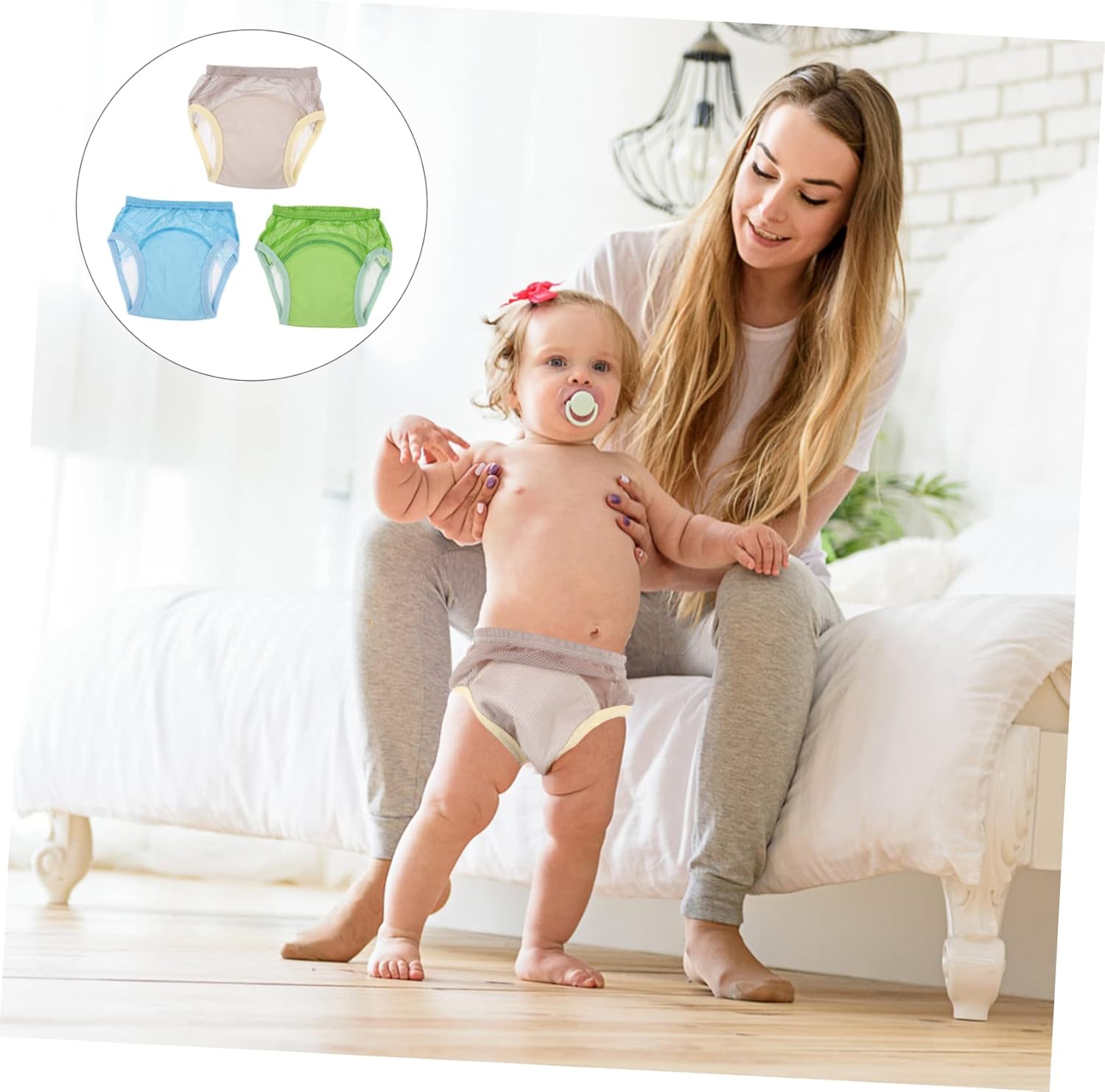 ANDRESLAD Potty Training Underwear 3pcs Toddler Potty Pants for Baby Boys Breathable Cotton Training Pants