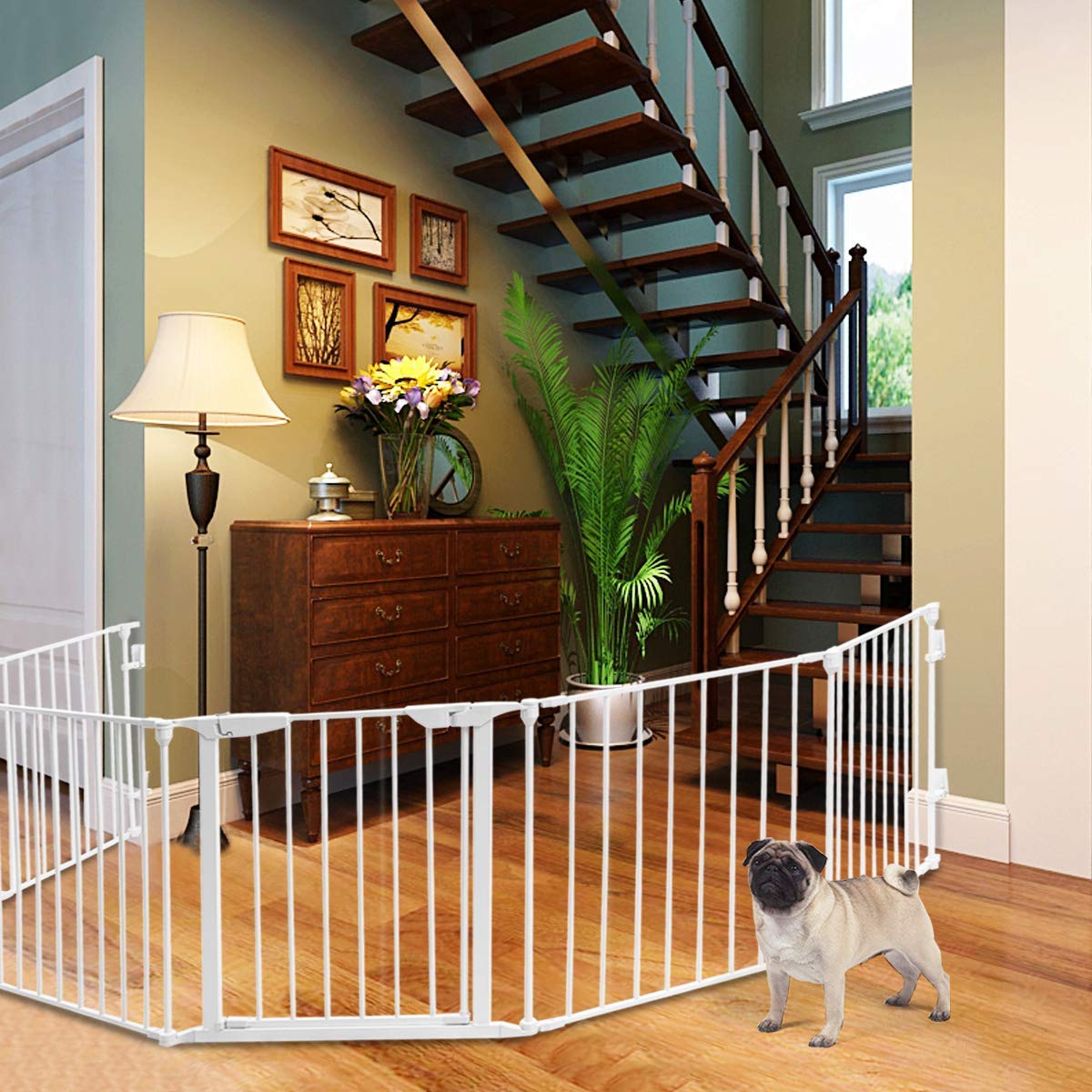 Costzon Baby Safety Gate with Walk-Through Door