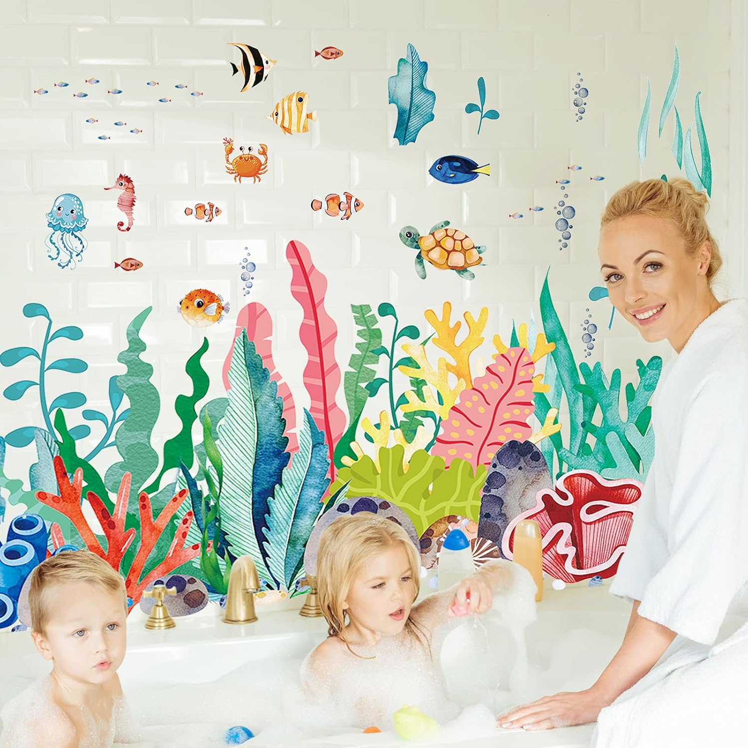 2 Sheets Under the Sea Wall Decals Ocean Life Stickers