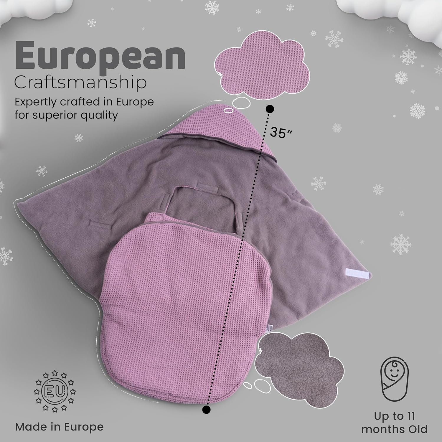 Swaddyl Car Seat Cover for Baby Girl Winter Essential Gift
