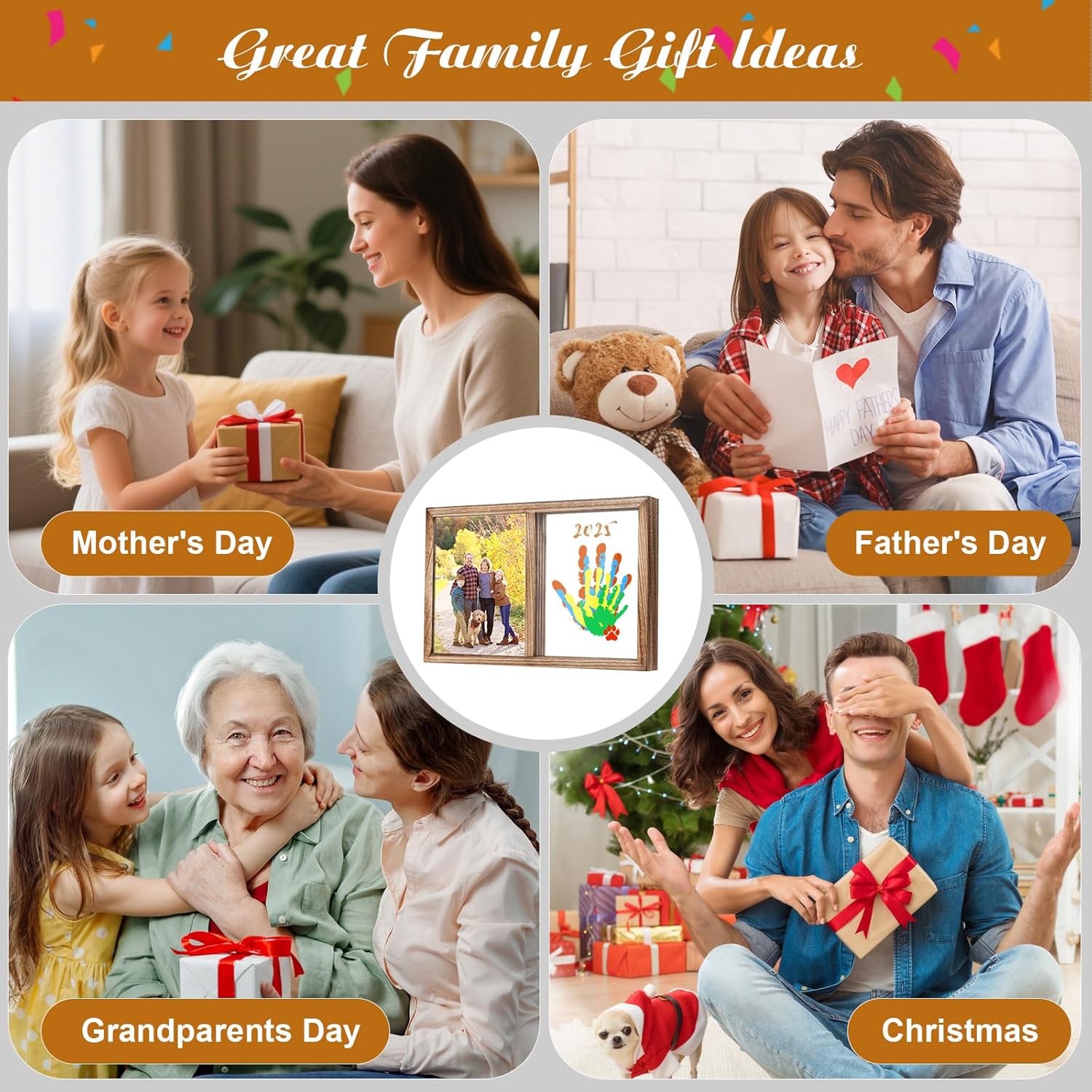 Lurgno Family Handprint Kit DIY Baby Hand and Footprint Frame