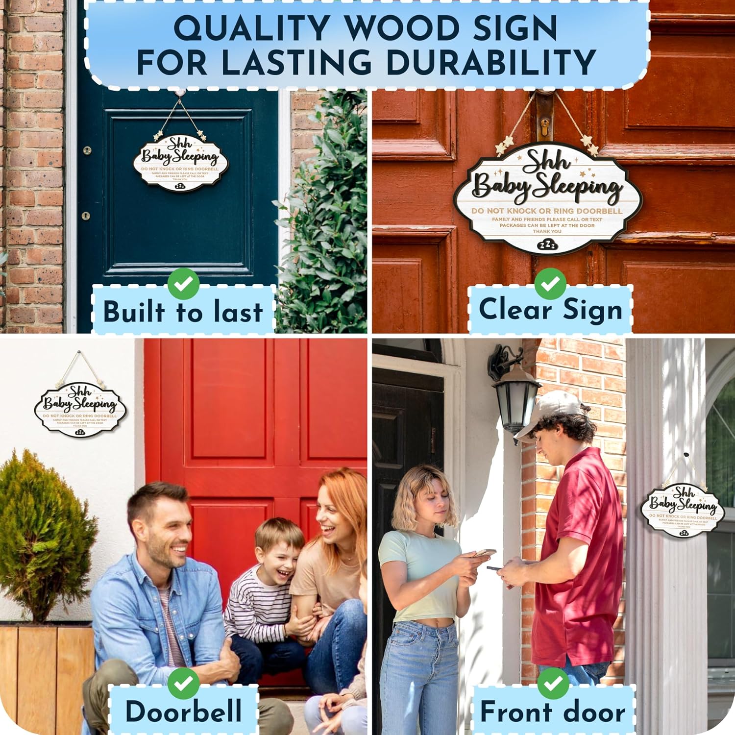 Shhh Baby Sleeping Sign for Front Door
