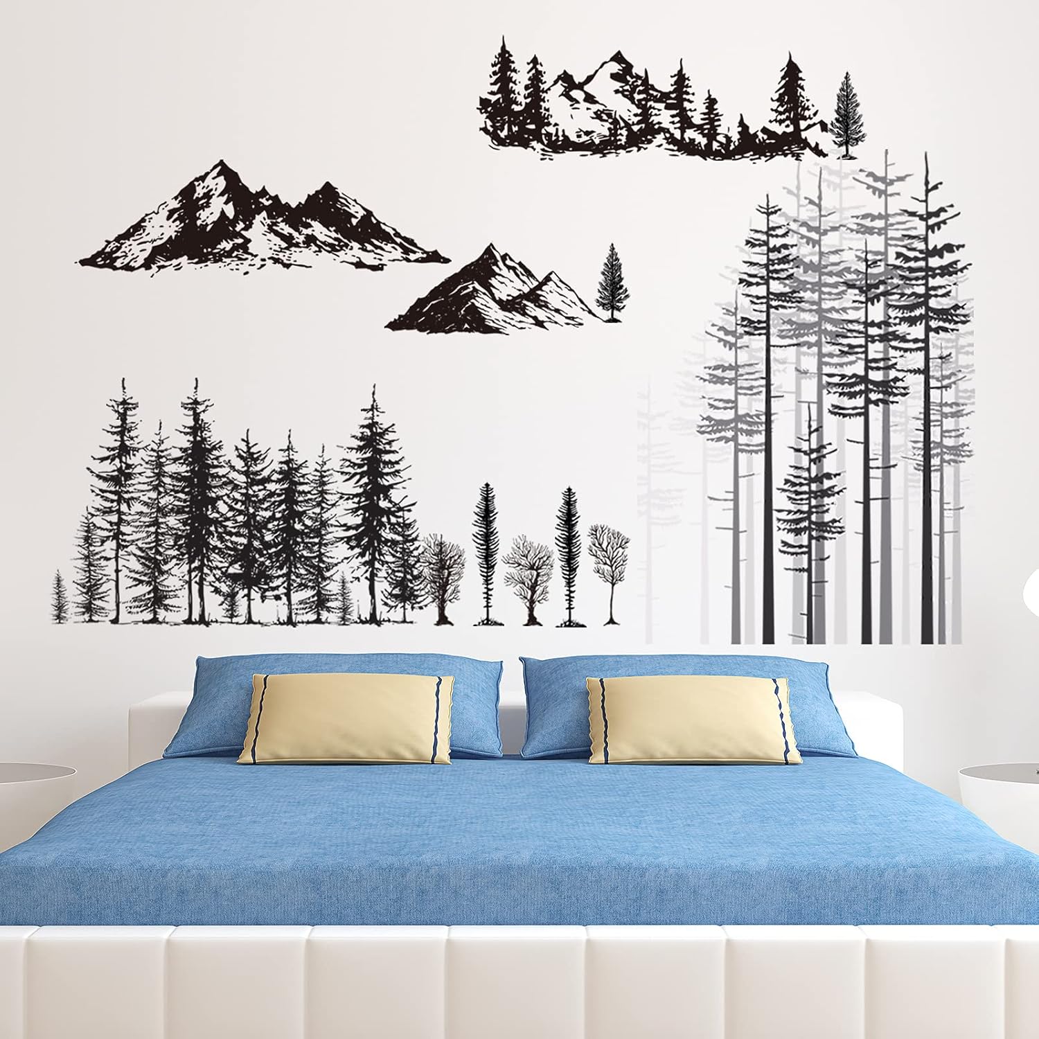 Outus 3 Sheets Forest Bear Wall Decals for Kids Room Decor