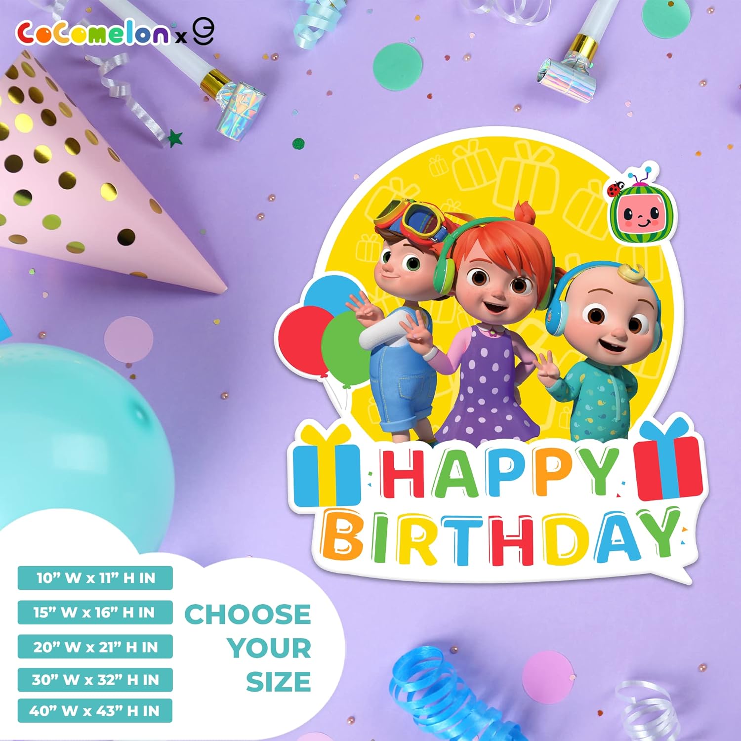 EGD CoComelon JJ and His Brothers Birthday Sign PVC