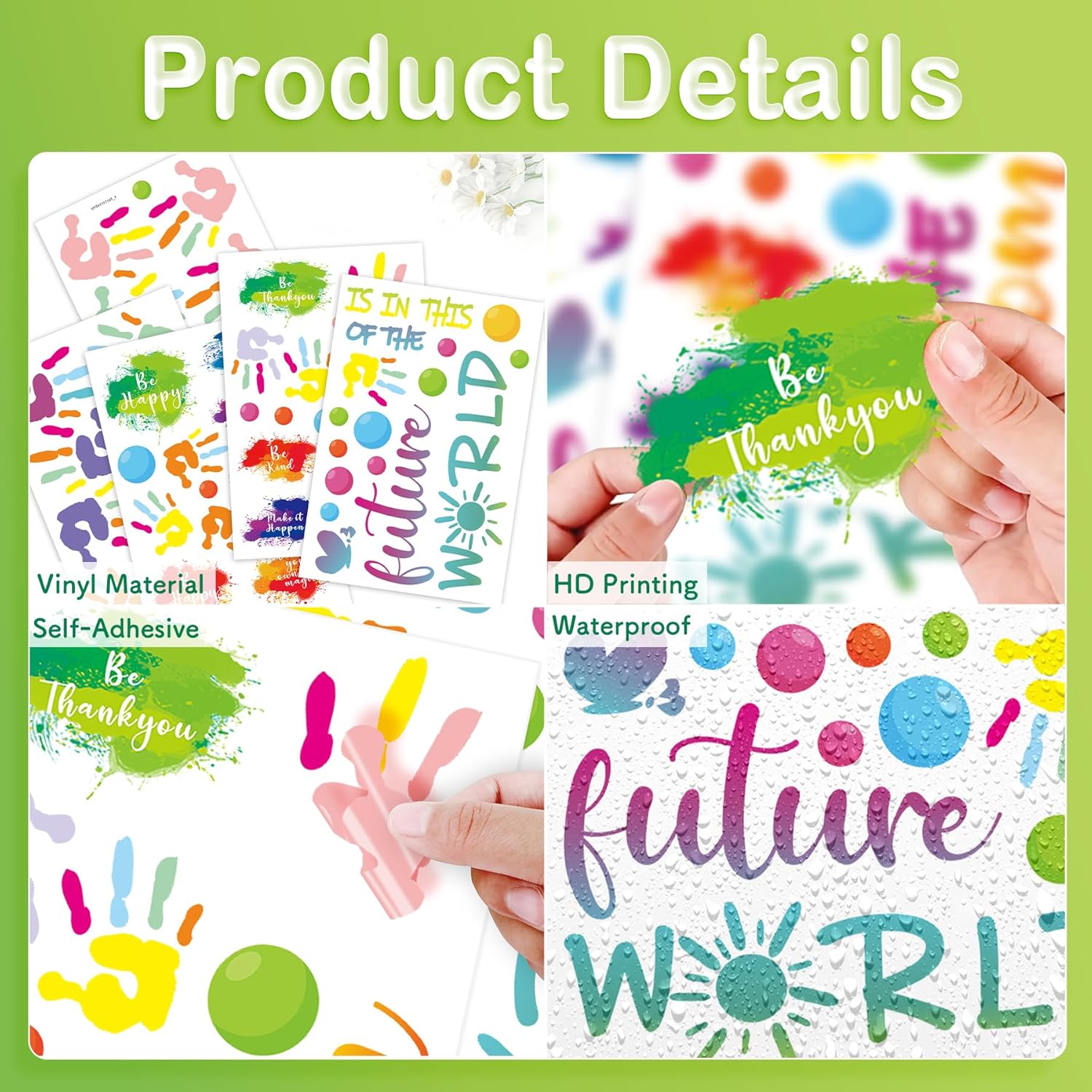 Colorful Inspirational Wall Decals for Classroom Decor