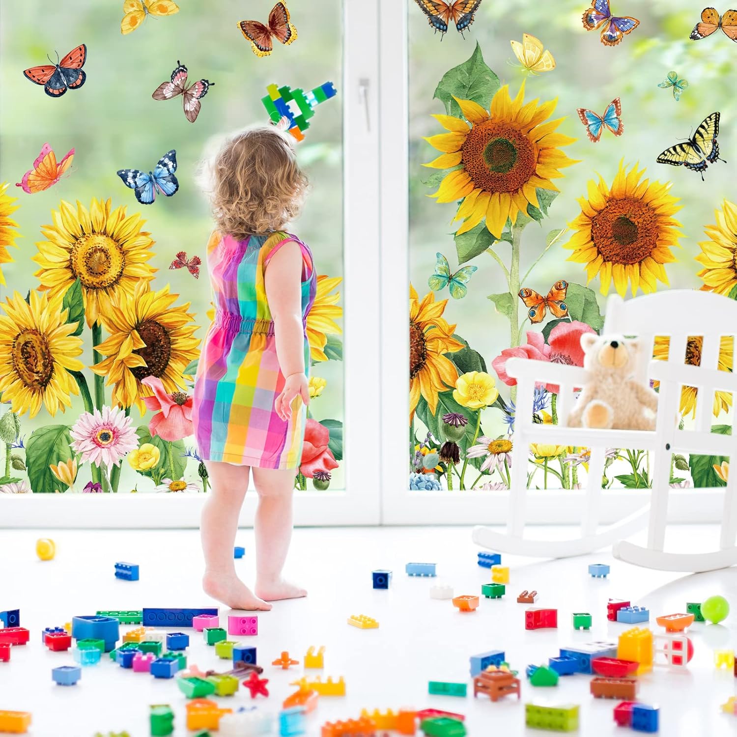 2 Sheets Flowers Wall Decals for Girls Bedroom Decor
