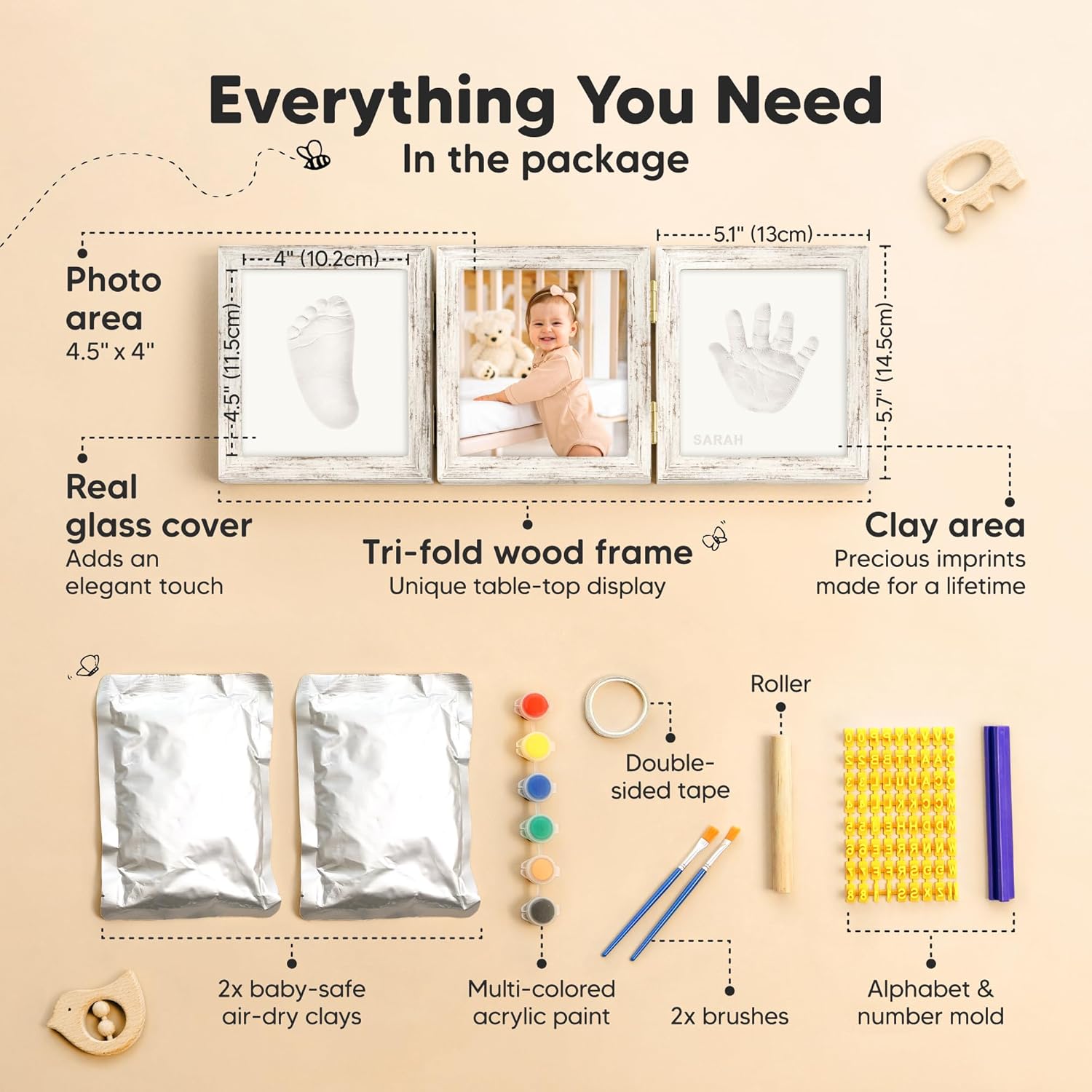 KeaBabies Baby Hand and Footprint Kit for Newborn Keepsakes