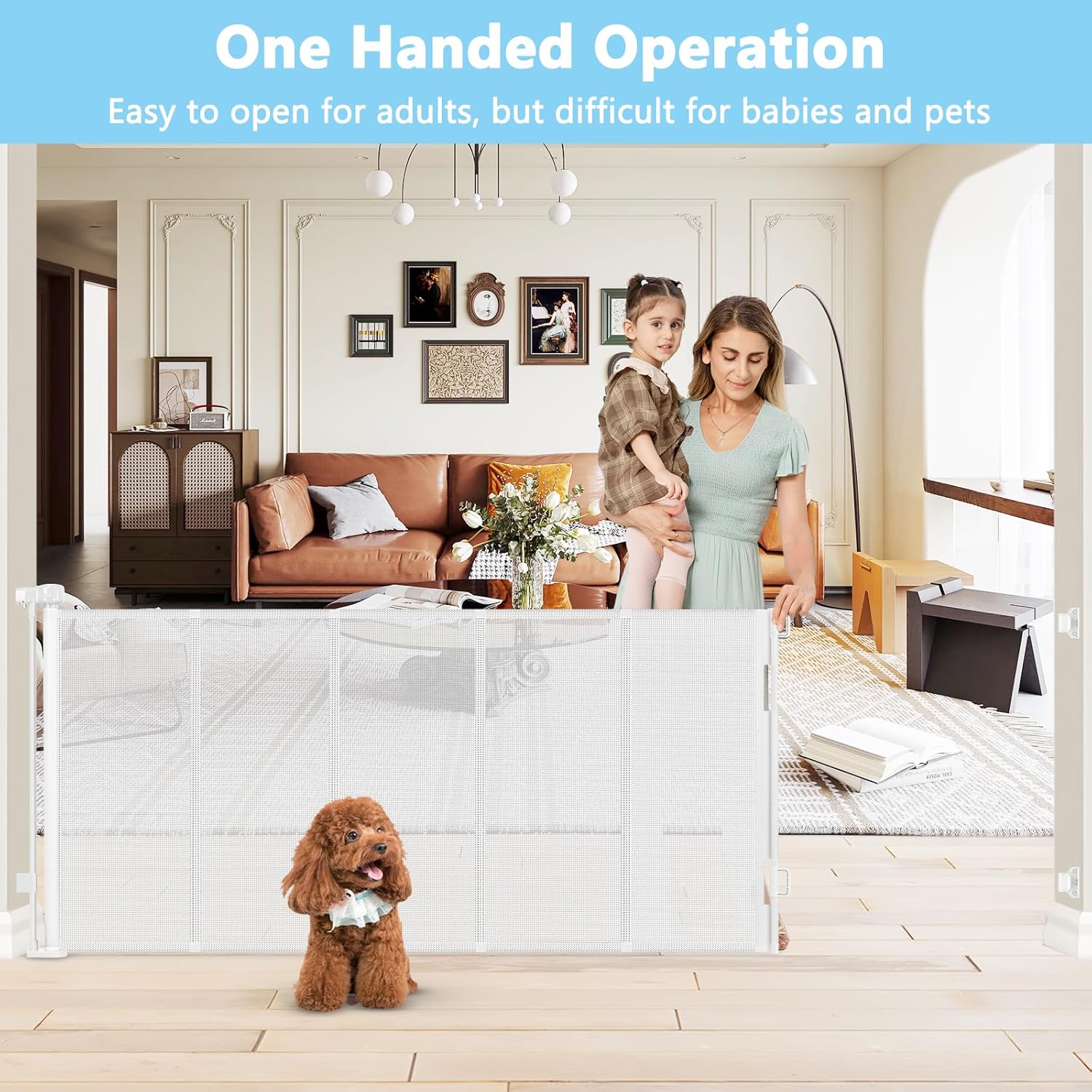WOMHOM Reinforced 120 Inch Retractable Baby Gate