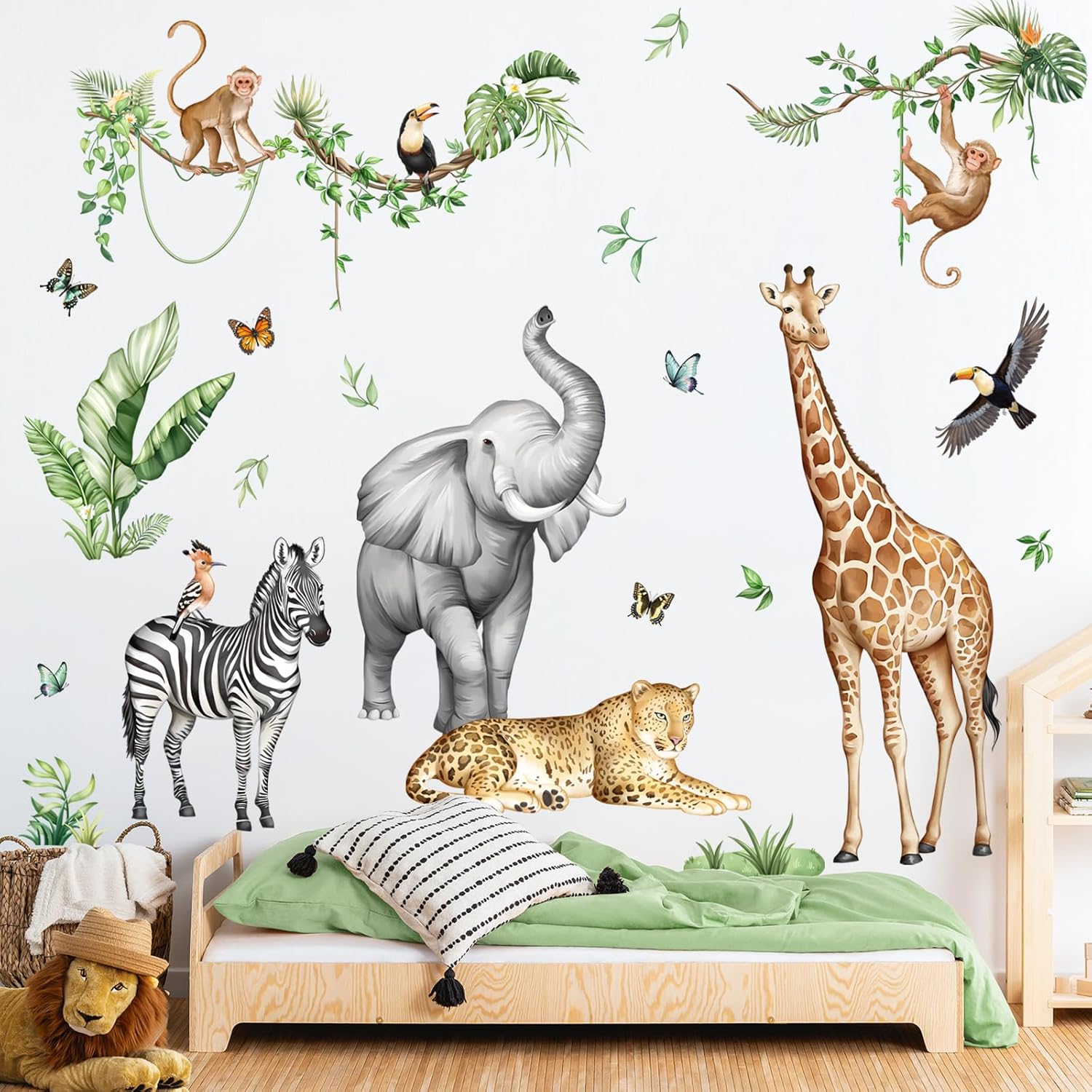 Jungle Safari Animal Wall Decals for Kids Room