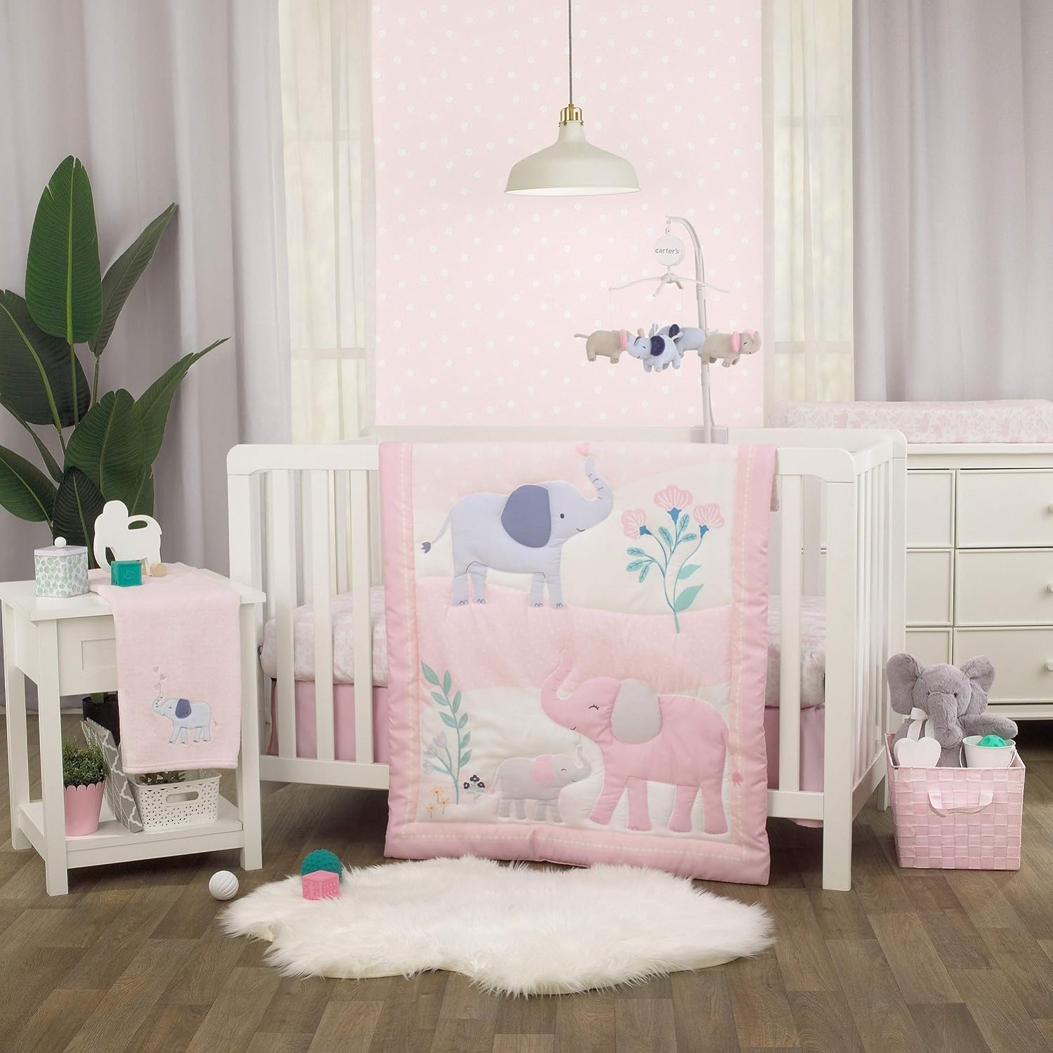 Carters Sweet Floral Elephants Musical Mobile