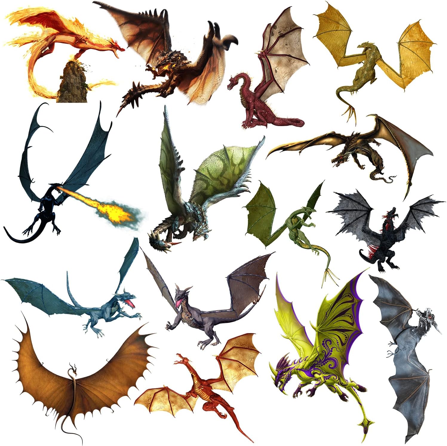 3D Fantasy Dragon Wall Decal for Kids Room Decor
