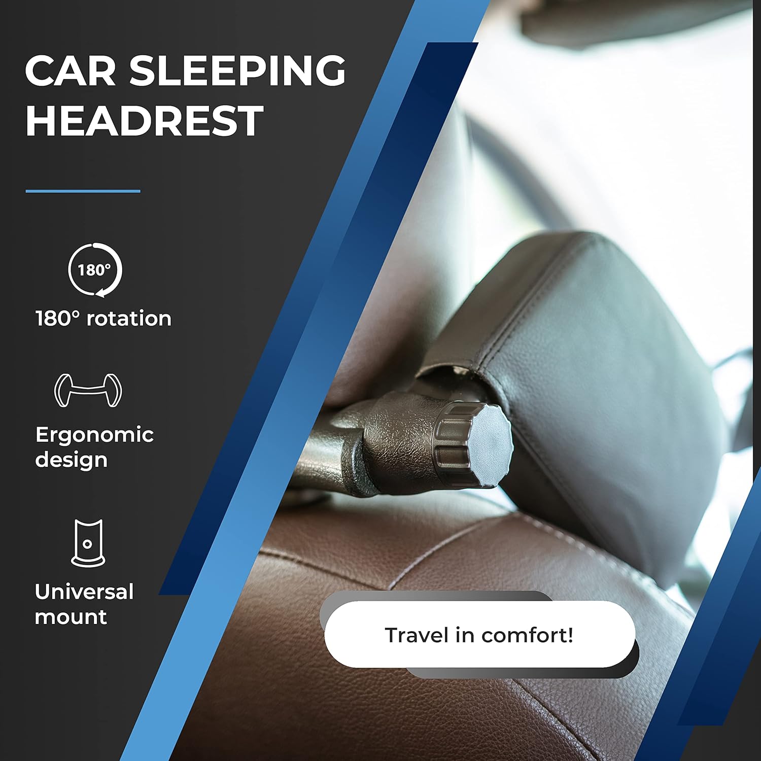 Slynx Car Headrest Pillow with Memory Foam Support