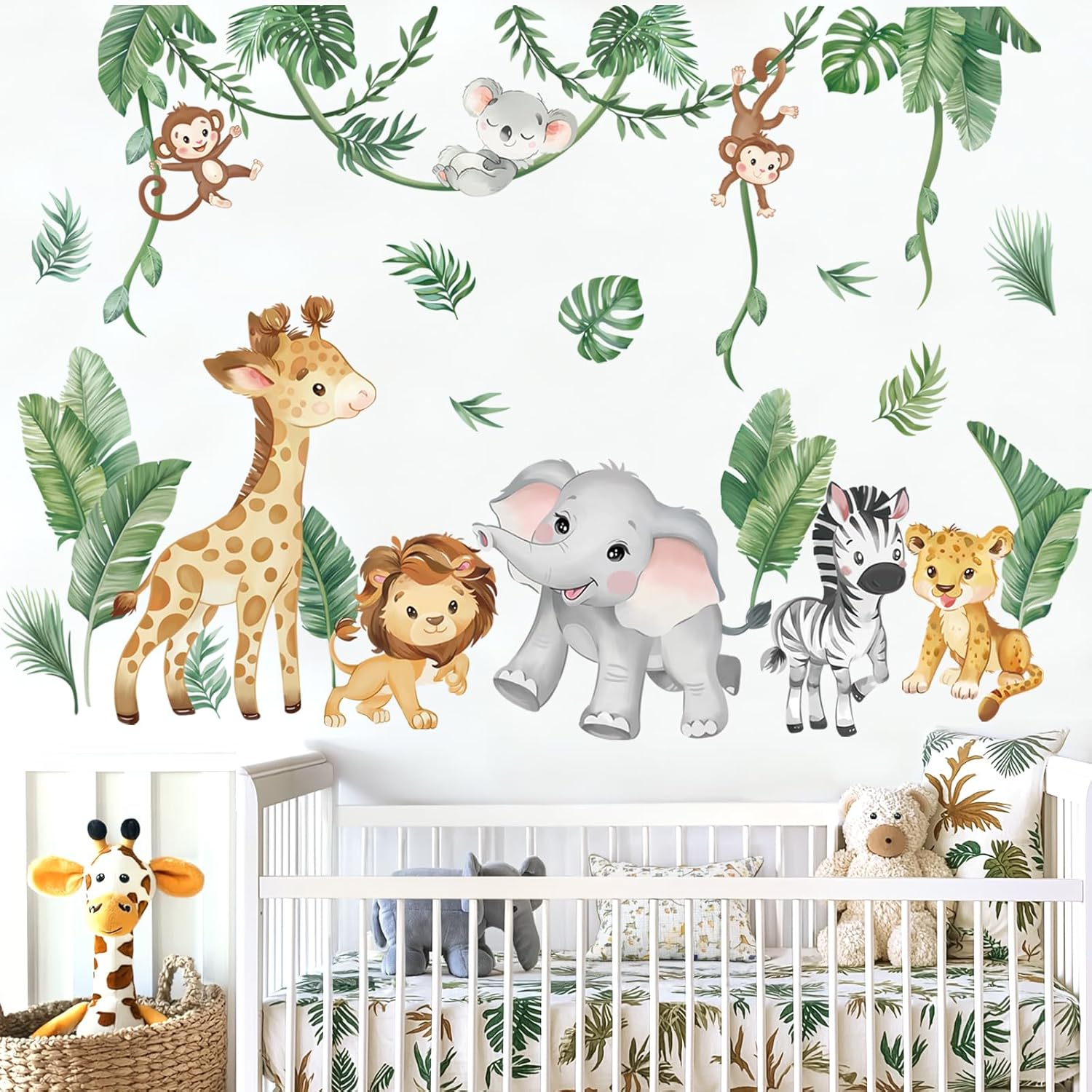 Wondever Jungle Animals Wall Stickers for Kids Room
