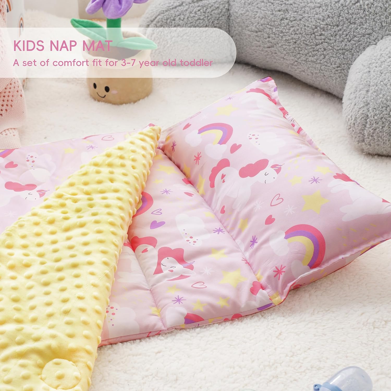 Bunnikins Clover Toddler Nap Mat with Pillow