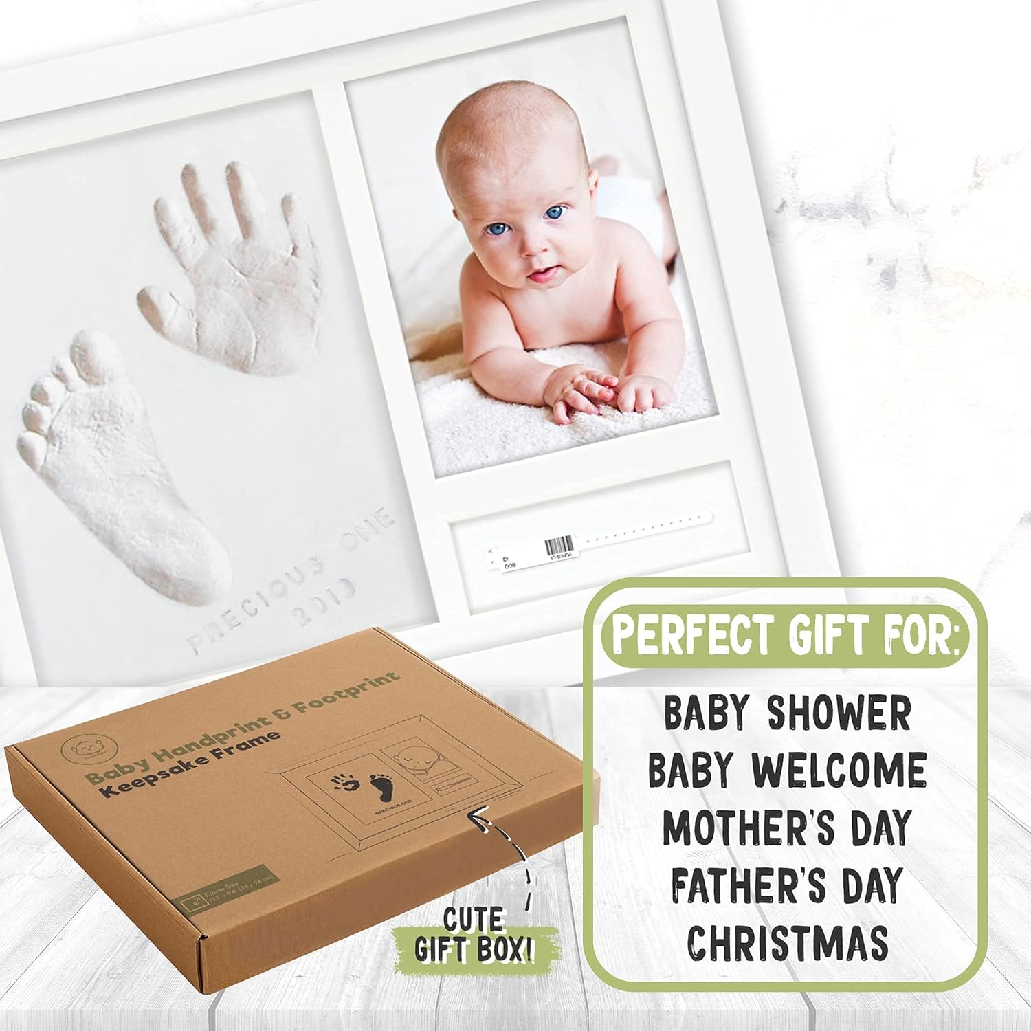 Personalized Baby Handprint Footprint Kit with Pregnancy Journal