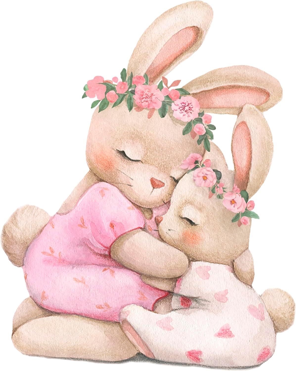 Pink Bunny Wall Decals for Baby Girl Room