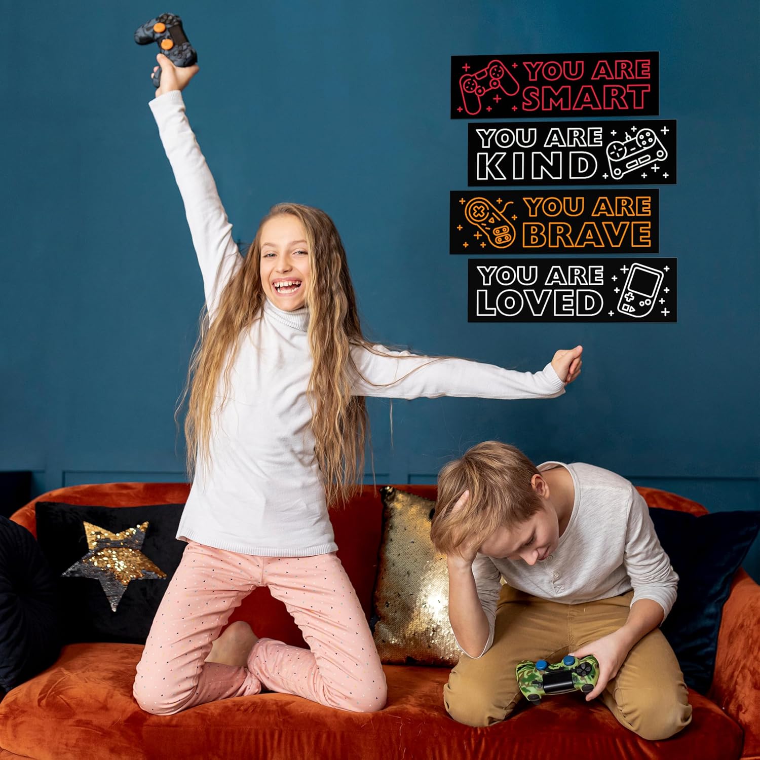 Game Wall Decals Glow in the Dark Gamer Sticker for Boys Room and Kids Bedroom