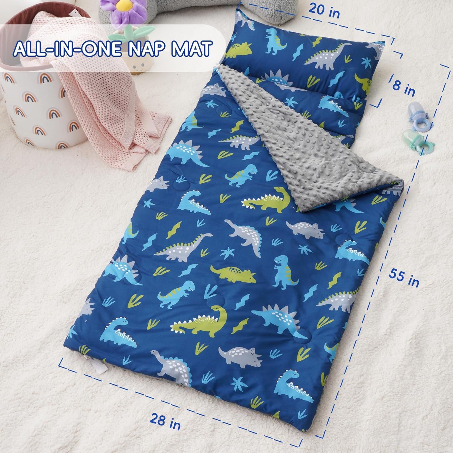 Bunnikins Clover Toddler Nap Mat with Pillow 1