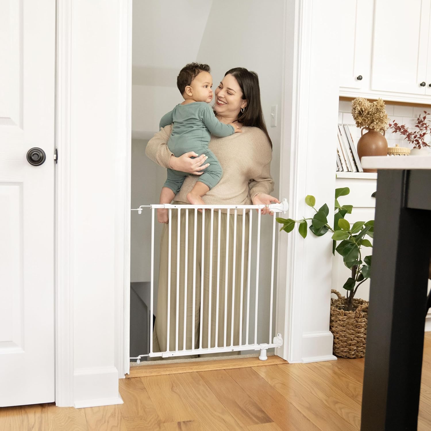Ingenuity Stairway 42W Safety Pet and Baby Gate - White Metal